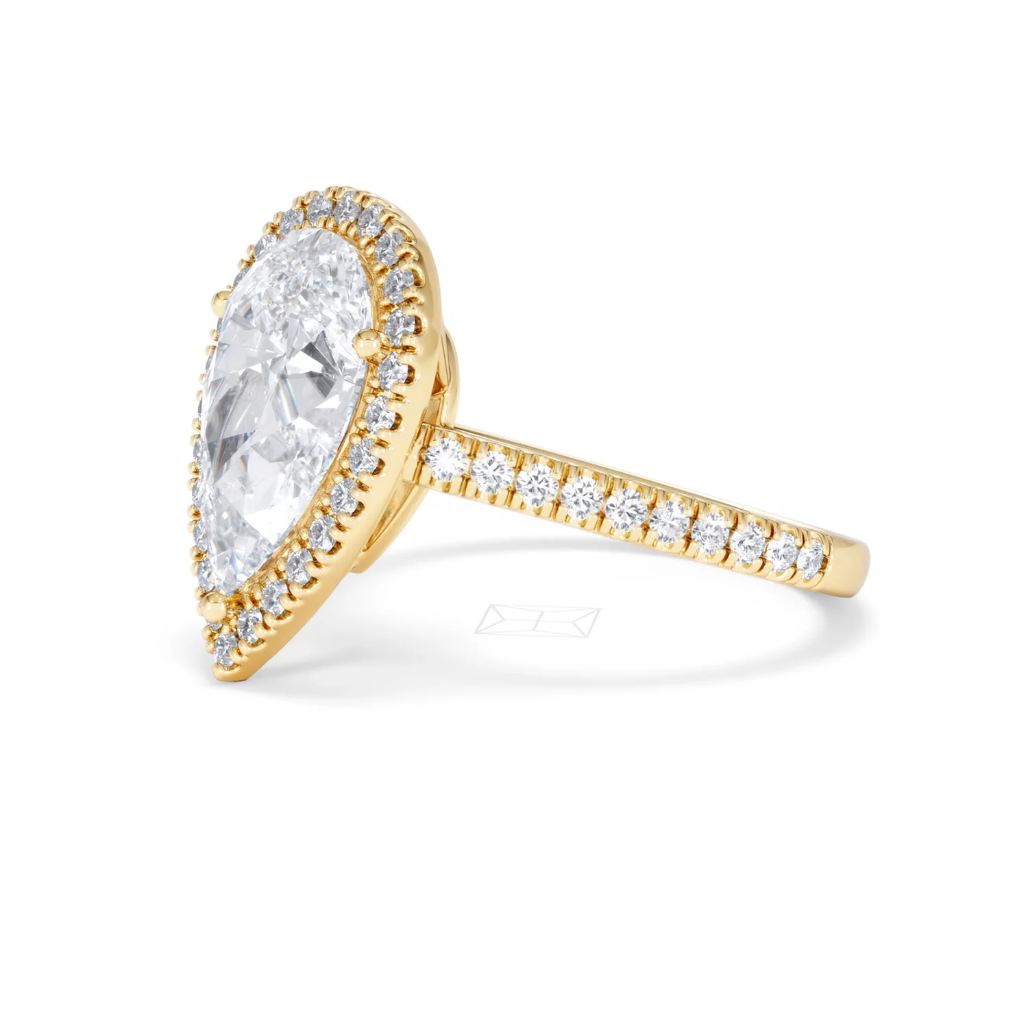 Diana 5.90ct Lab Diamond Pear Cut Engagement Ring in 18K Yellow Gold G/VS1 - Image 77