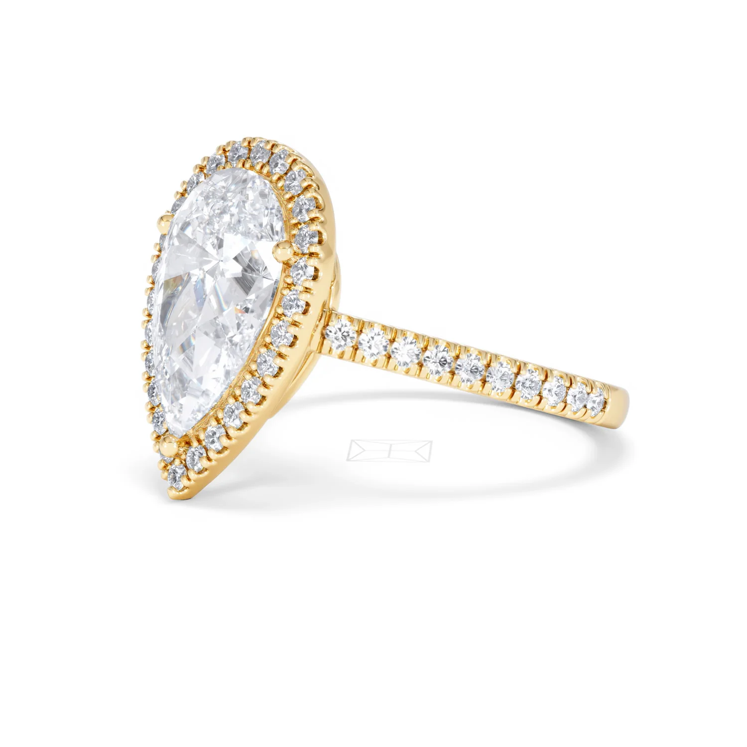 Diana 5.90ct Lab Diamond Pear Cut Engagement Ring in 18K Yellow Gold G/VS1 - Image 78
