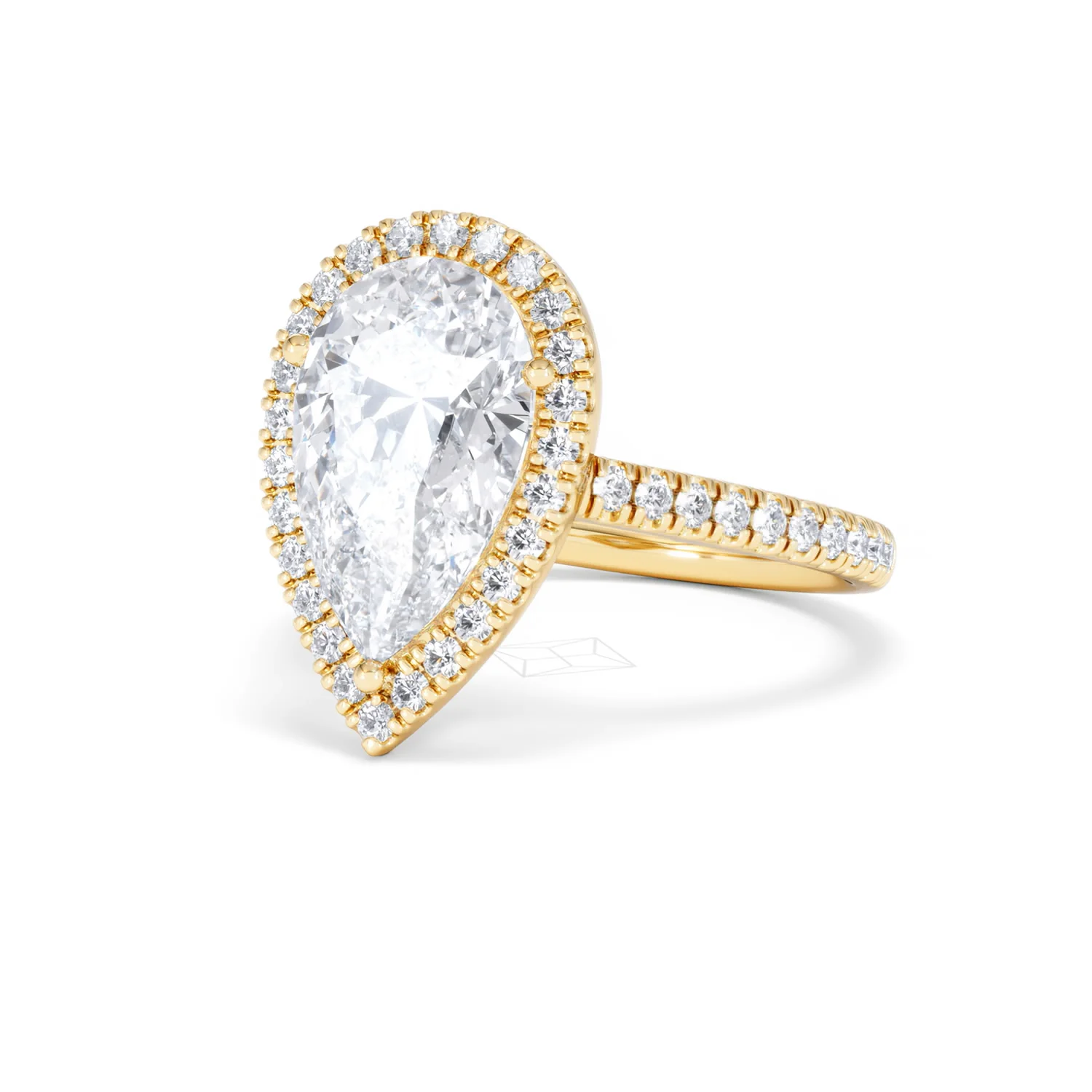 Diana 5.90ct Lab Diamond Pear Cut Engagement Ring in 18K Yellow Gold G/VS1 - Image 83