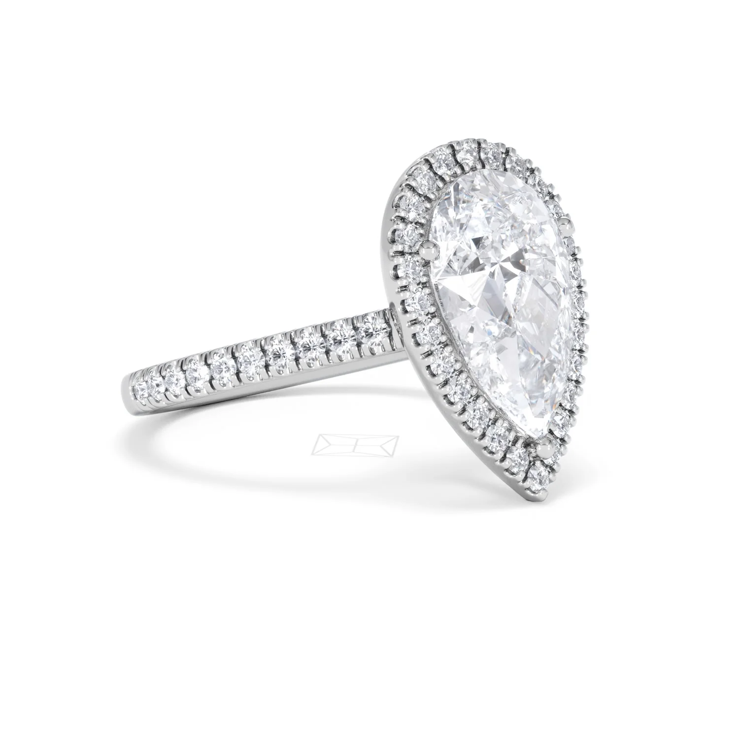 Diana 5.90ct Lab Diamond Pear Cut Engagement Ring in Platinum G/VS1 - Image 18