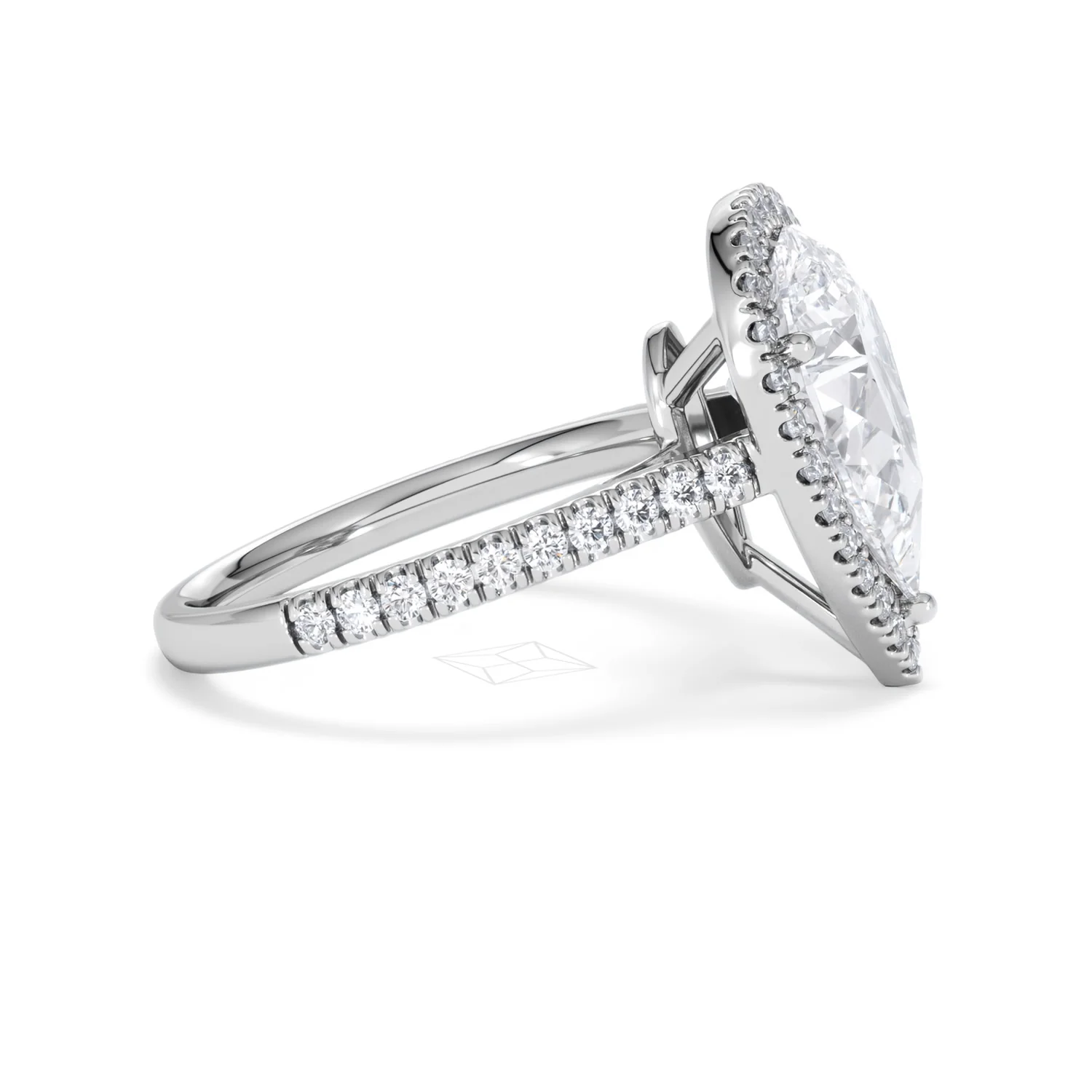 Diana 5.90ct Lab Diamond Pear Cut Engagement Ring in Platinum G/VS1 - Image 26