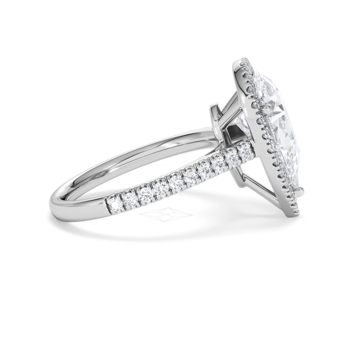 Diana 5.90ct Lab Diamond Pear Cut Engagement Ring in Platinum G/VS1 - Image 28