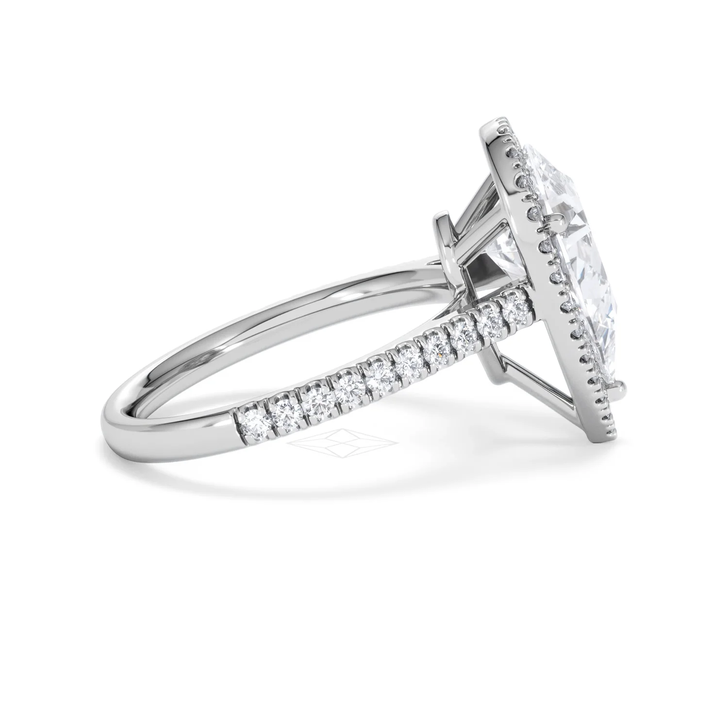 Diana 5.90ct Lab Diamond Pear Cut Engagement Ring in Platinum G/VS1 - Image 29