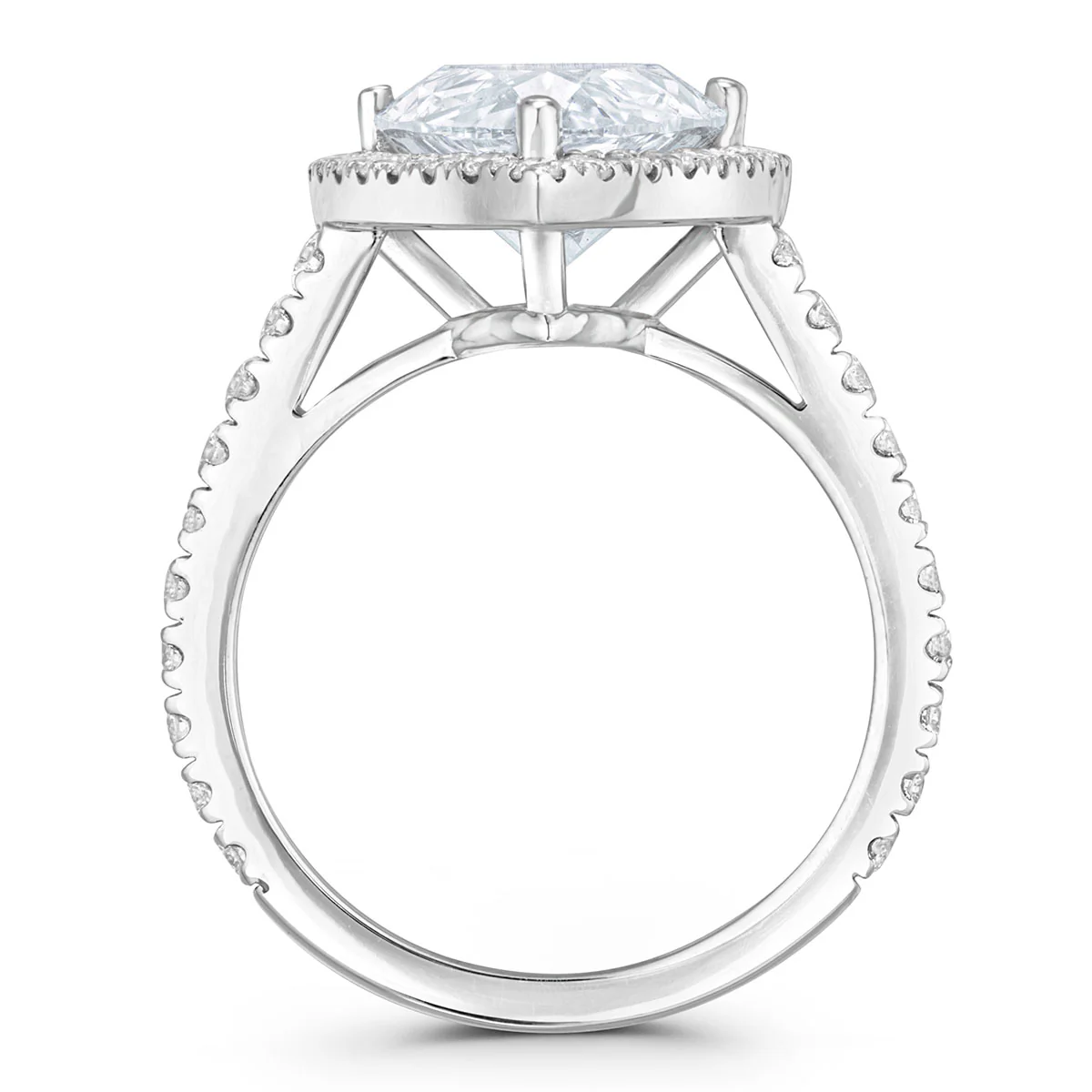 Diana 5.90ct Lab Diamond Pear Cut Engagement Ring in Platinum G/VS1 - Image 3