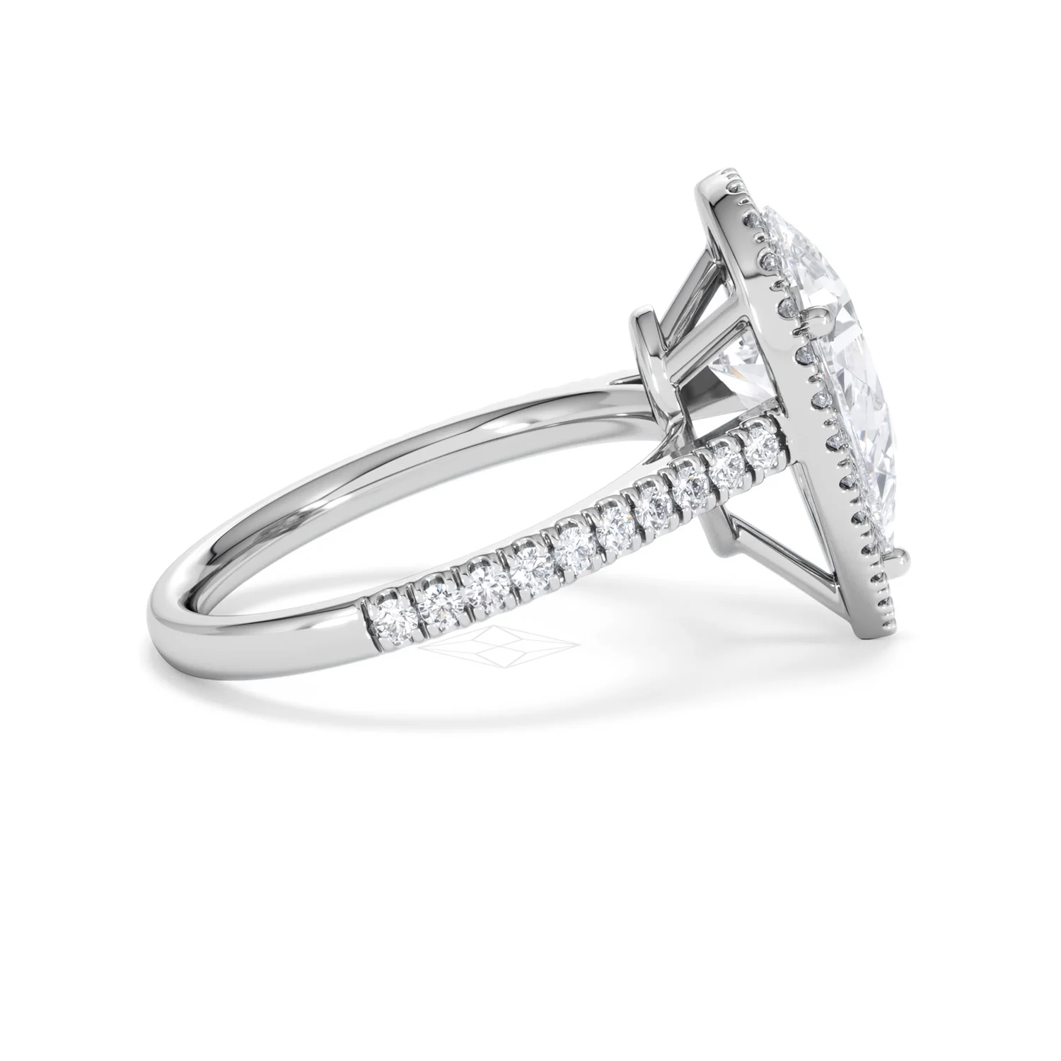 Diana 5.90ct Lab Diamond Pear Cut Engagement Ring in Platinum G/VS1 - Image 30