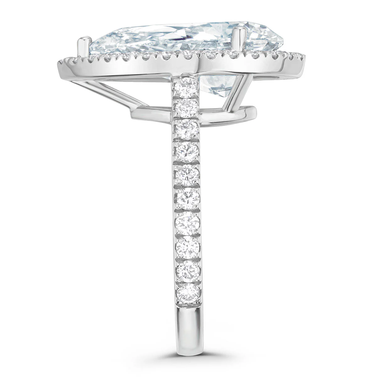 Diana 5.90ct Lab Diamond Pear Cut Engagement Ring in Platinum G/VS1 - Image 5