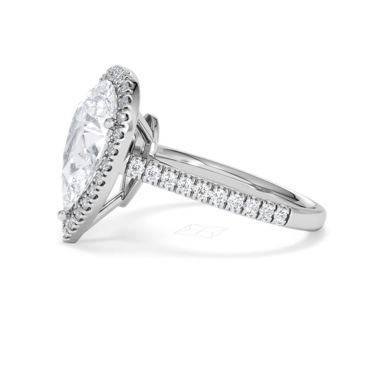 Diana 5.90ct Lab Diamond Pear Cut Engagement Ring in Platinum G/VS1 - Image 73
