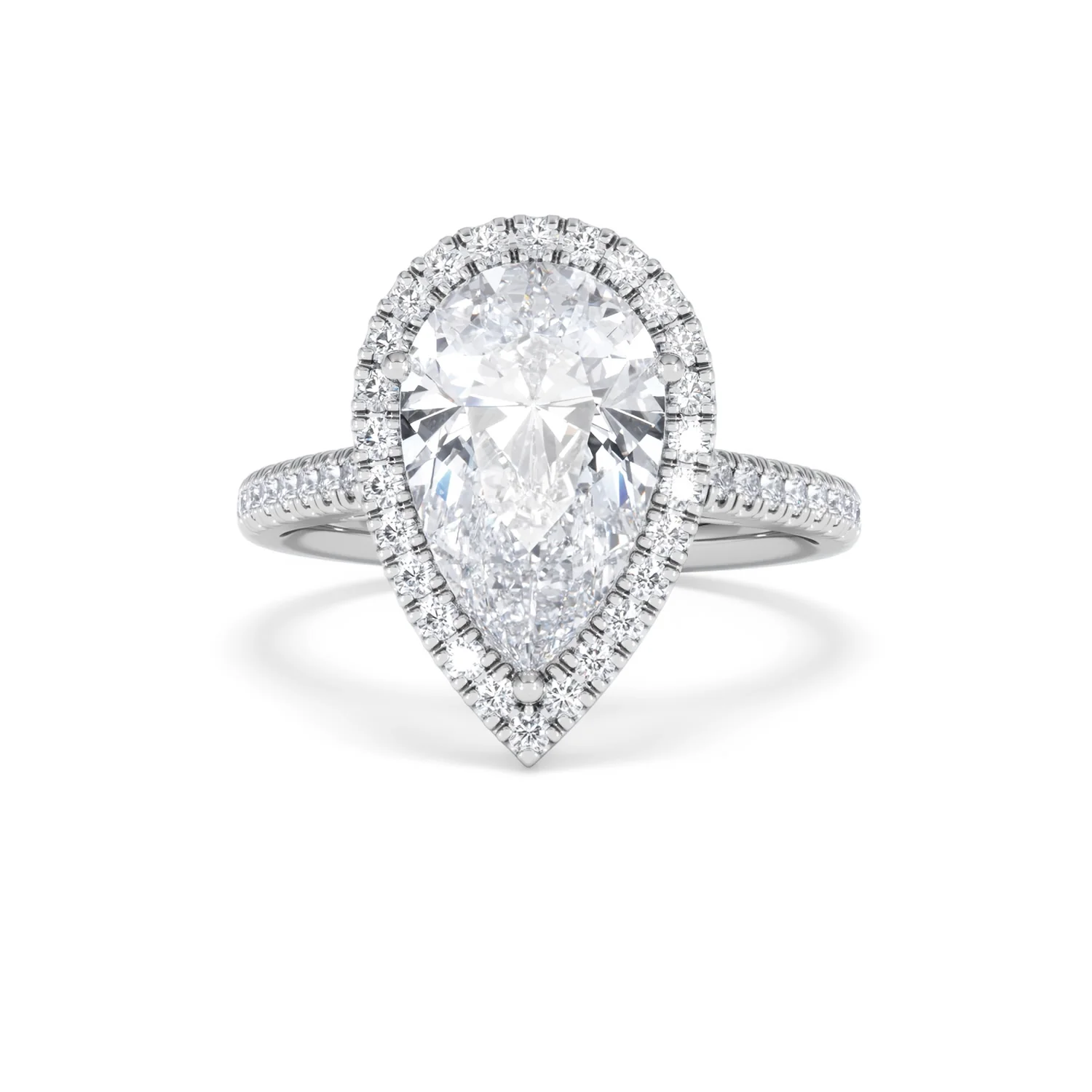 Diana 5.90ct Lab Diamond Pear Cut Engagement Ring in Platinum G/VS1 - Image 88