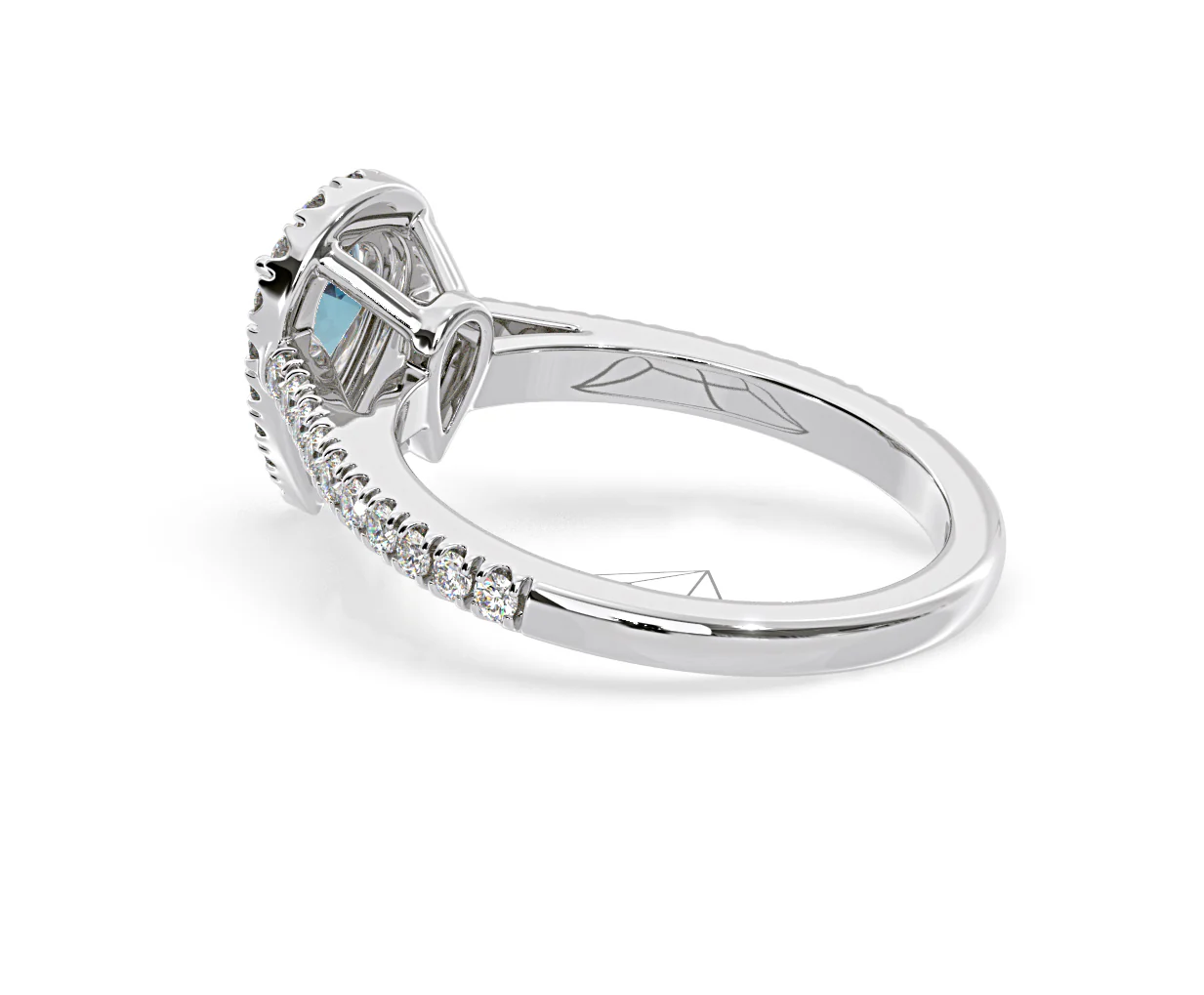 Diana Blue Lab Diamond Pear Halo Ring 1.00ct in Platinum - Elara Collection - Image 37