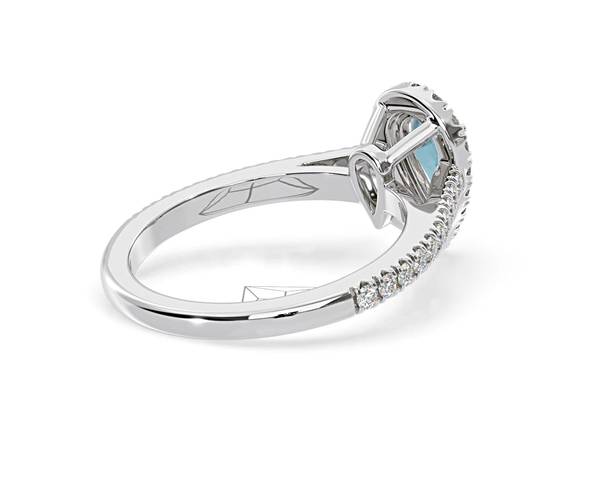 Diana Blue Lab Diamond Pear Halo Ring 1.00ct in Platinum - Elara Collection - Image 59