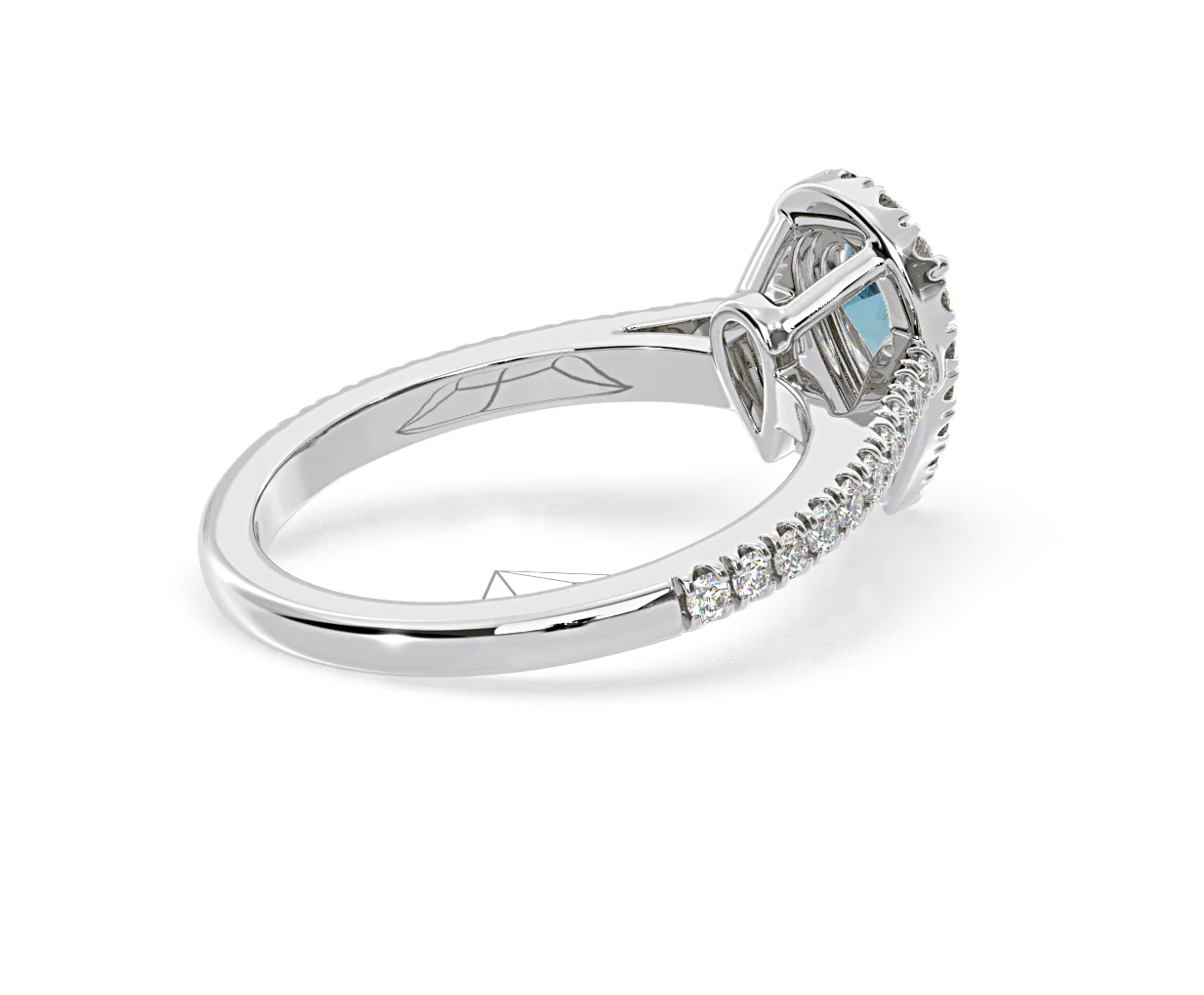 Diana Blue Lab Diamond Pear Halo Ring 1.00ct in Platinum - Elara Collection - Image 60