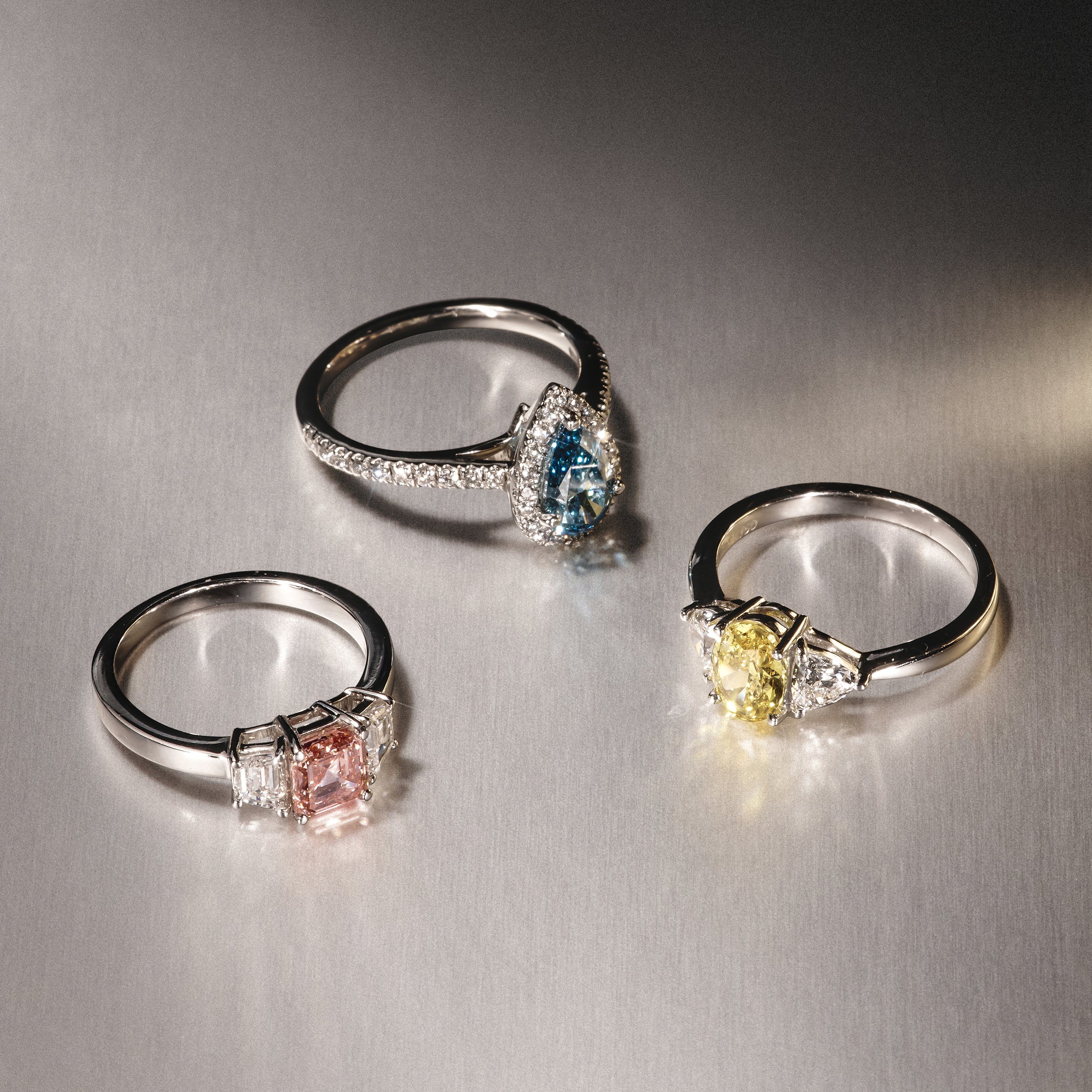 Diana Blue Lab Diamond Pear Halo Ring 1.60ct in Platinum - Elara Collection - Image 7