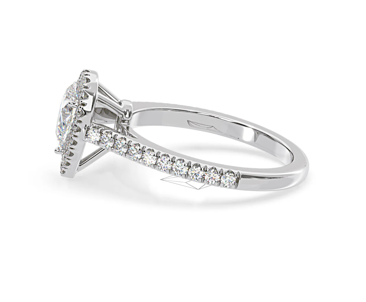 Diana GIA Diamond Pear Halo Engagement Ring 18KW Gold 1.35ct G/SI2 - Image 108