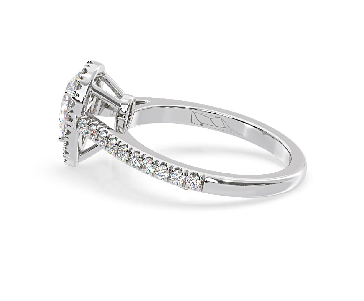 Diana GIA Diamond Pear Halo Engagement Ring 18KW Gold 1.35ct G/SI2 - Image 112