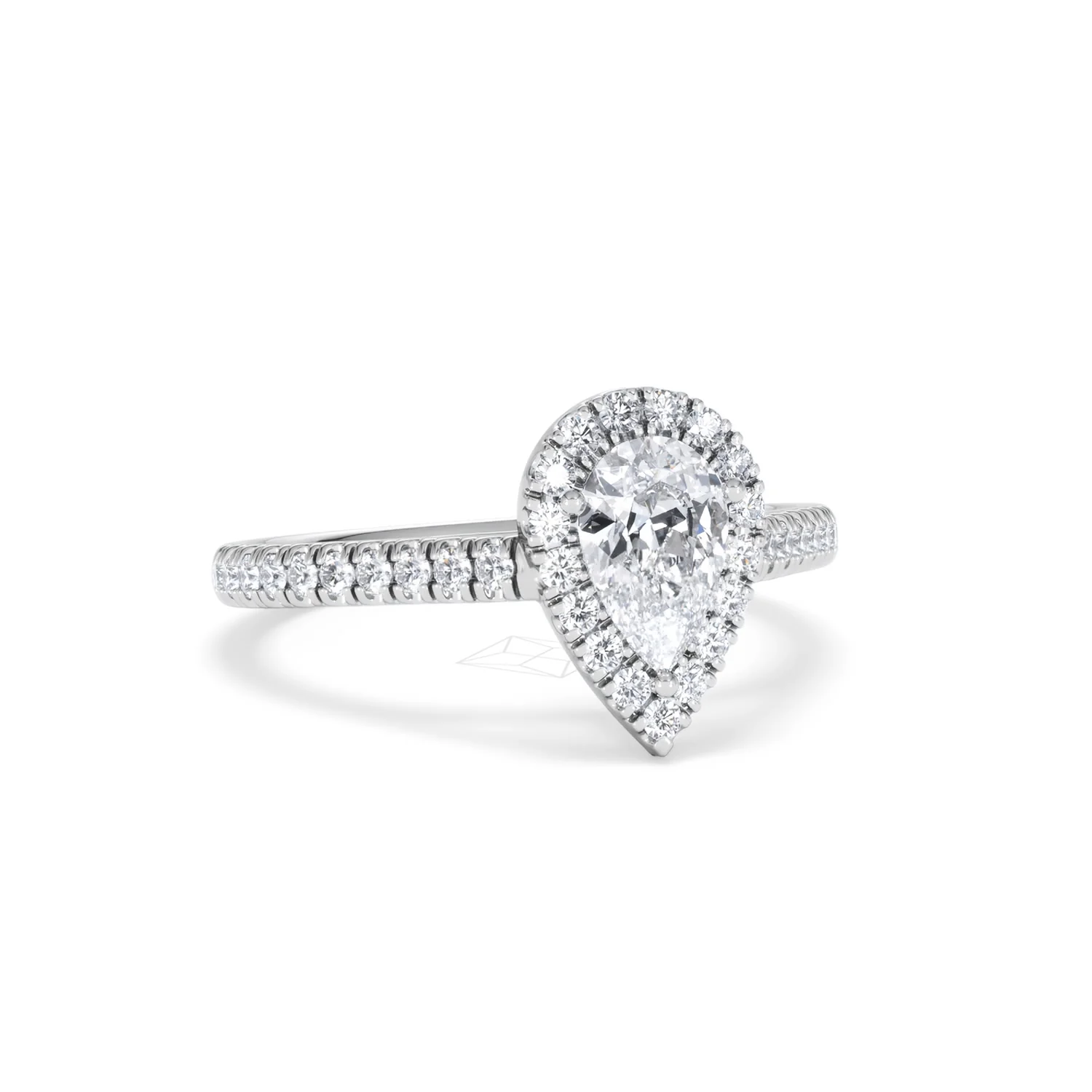 Diana GIA Diamond Pear Halo Engagement Ring 18KW Gold 1.35ct G/SI2 - Image 13