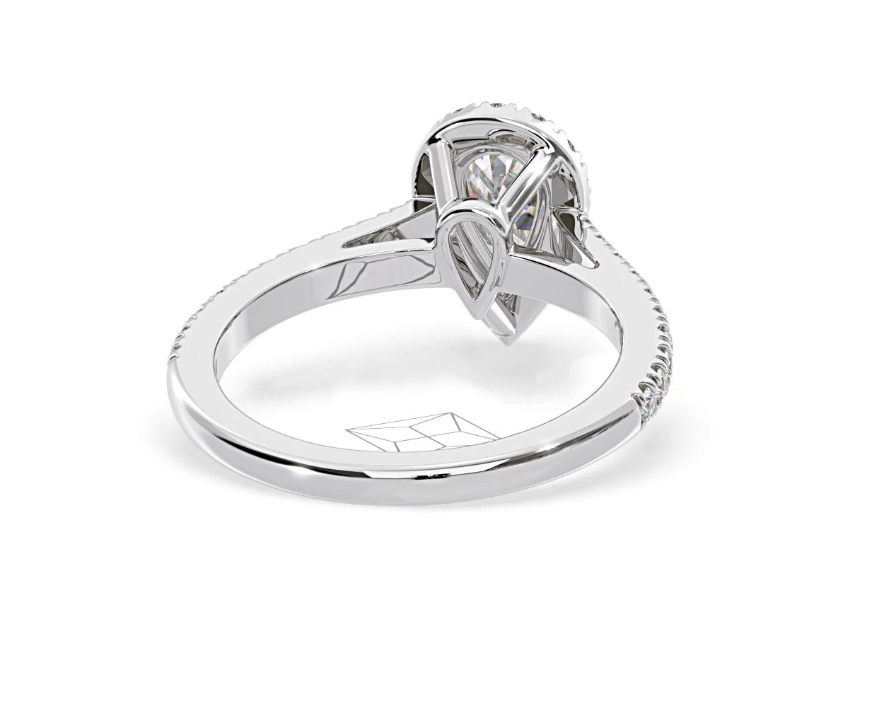 Diana GIA Diamond Pear Halo Engagement Ring 18KW Gold 1.35ct G/SI2 - Image 132