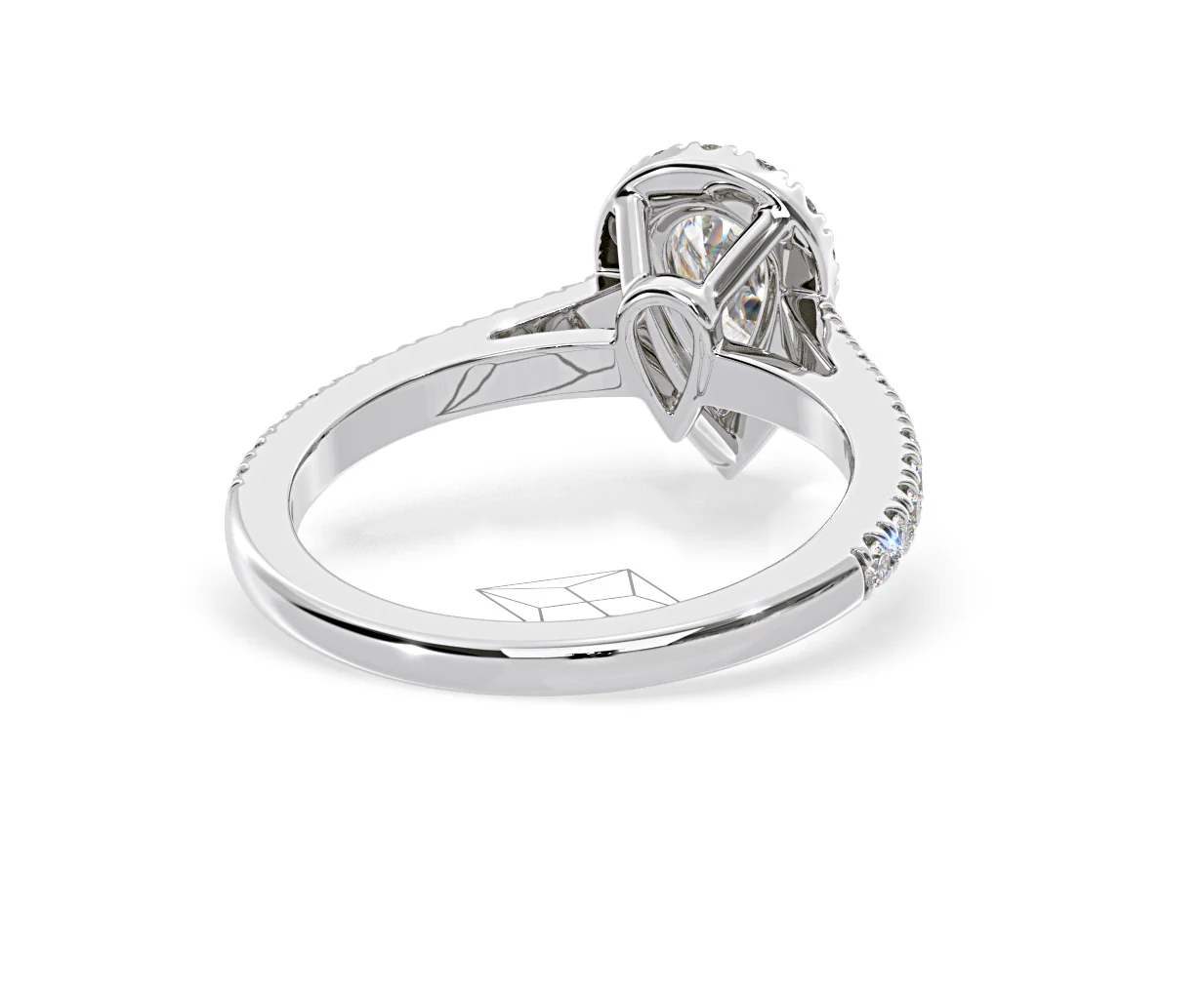 Diana GIA Diamond Pear Halo Engagement Ring 18KW Gold 1.35ct G/SI2 - Image 133