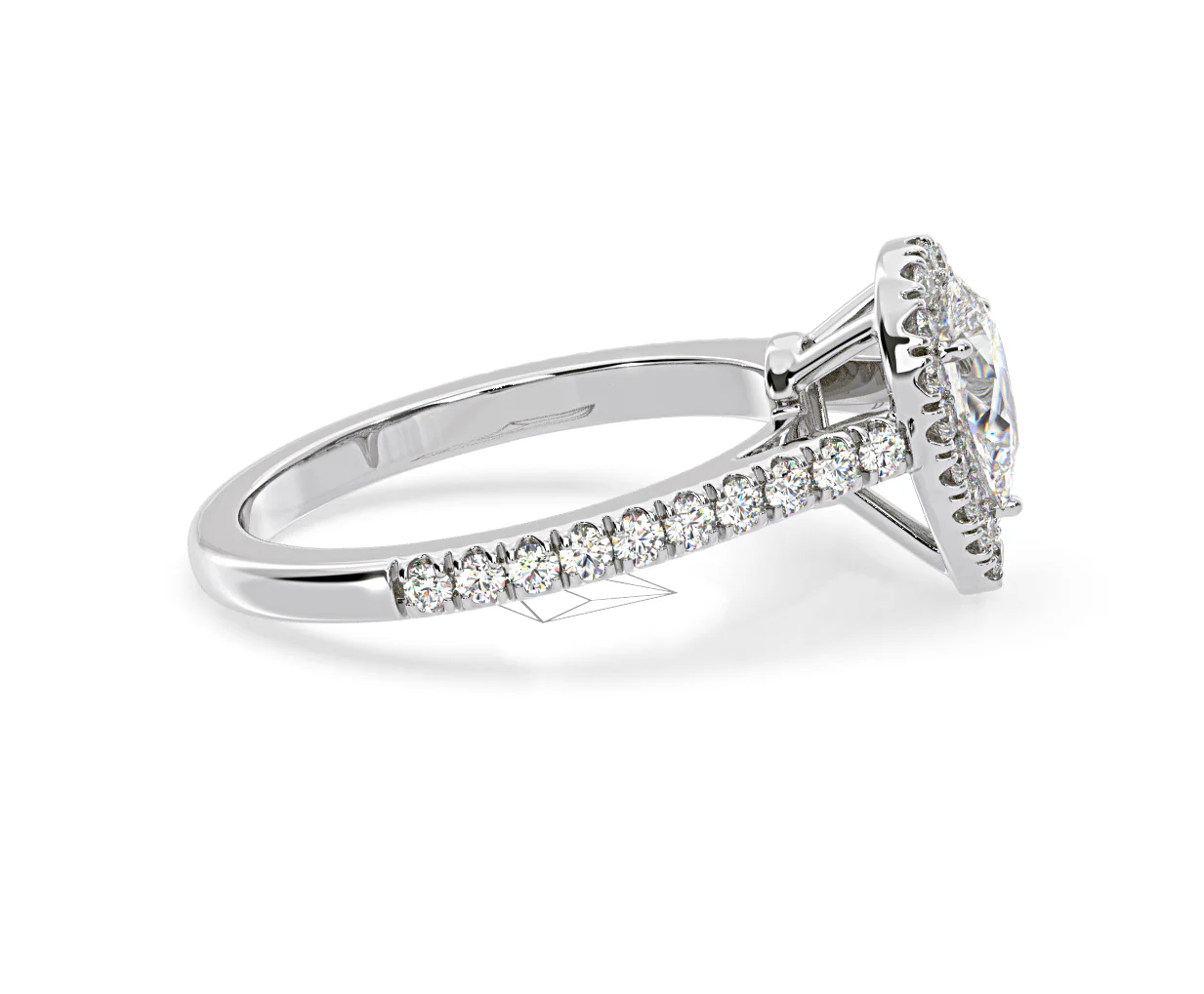 Diana GIA Diamond Pear Halo Engagement Ring 18KW Gold 1.35ct G/SI2 - Image 150