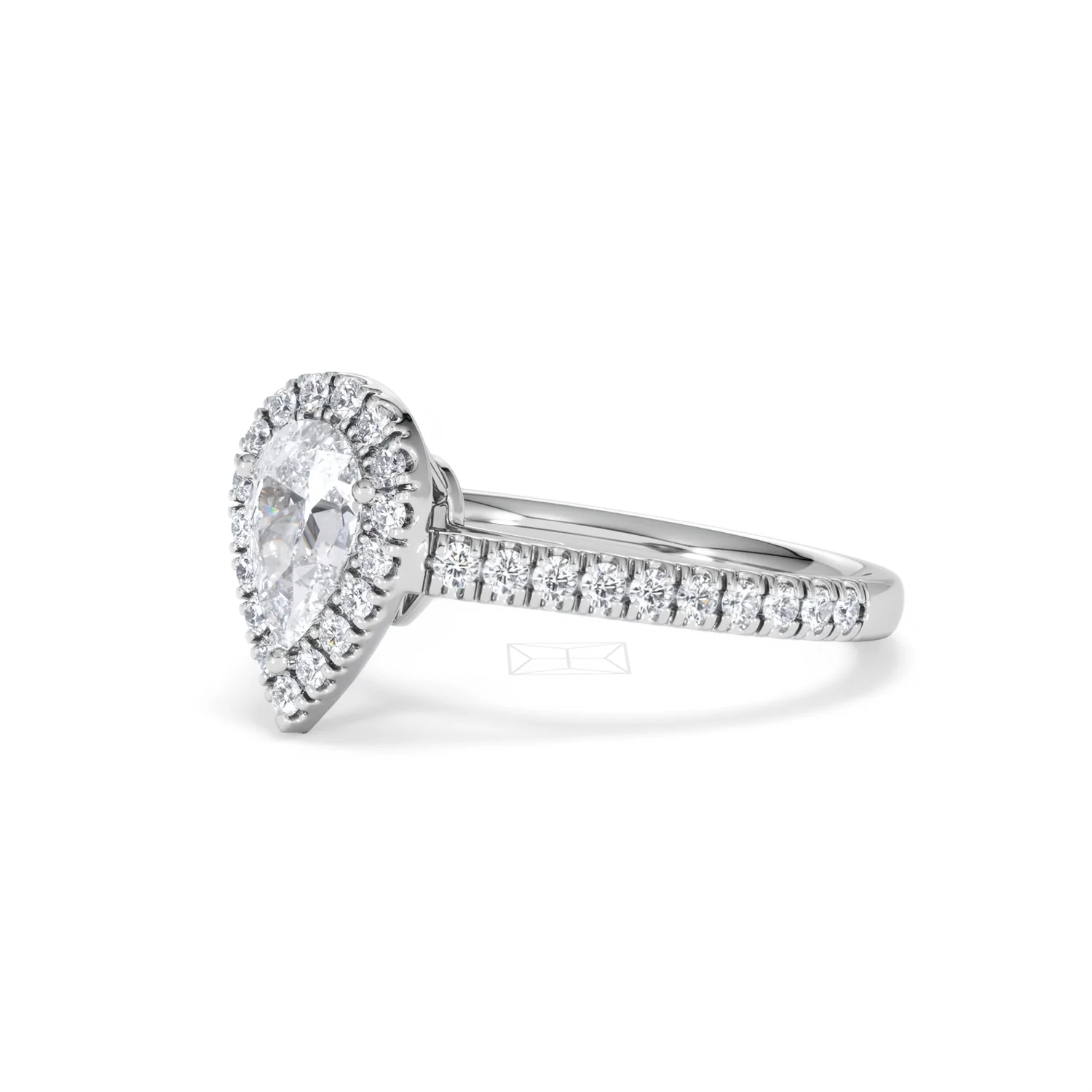 Diana GIA Diamond Pear Halo Engagement Ring 18KW Gold 1.35ct G/SI2 - Image 79