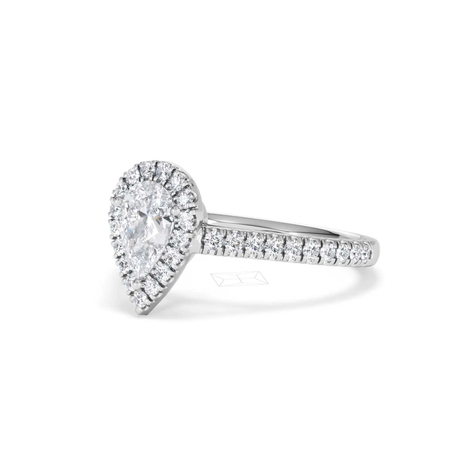 Diana GIA Diamond Pear Halo Engagement Ring 18KW Gold 1.35ct G/SI2 - Image 81