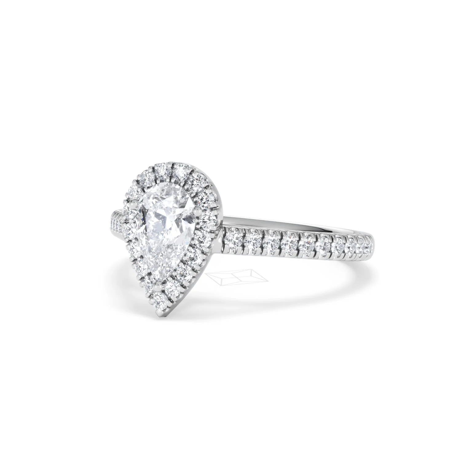 Diana GIA Diamond Pear Halo Engagement Ring 18KW Gold 1.35ct G/SI2 - Image 83