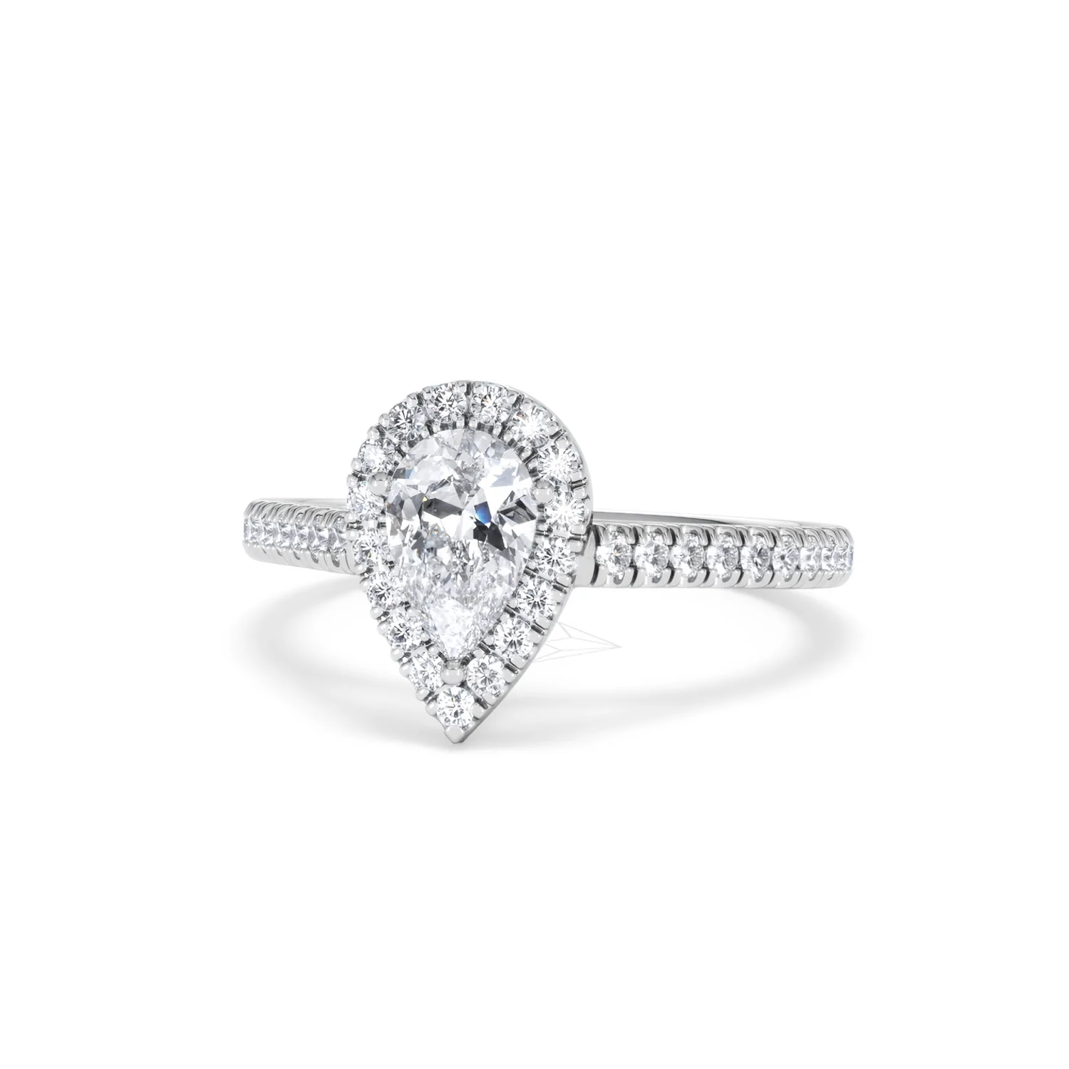 Diana GIA Diamond Pear Halo Engagement Ring 18KW Gold 1.35ct G/SI2 - Image 86