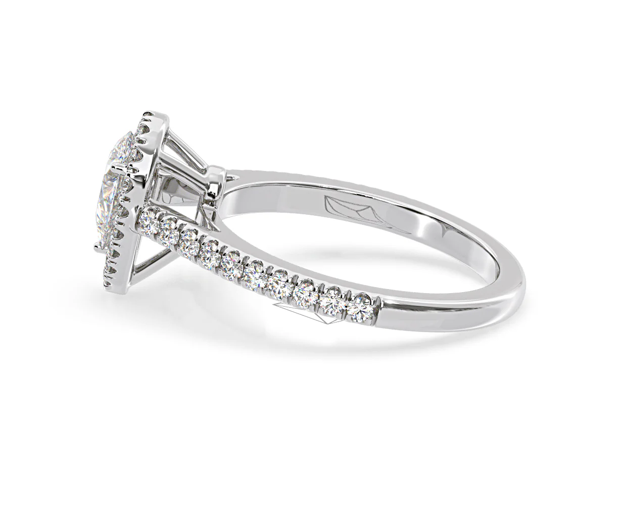 Diana Diamond Pear Halo Engagement Ring 18KW Gold 1ct G/VS2 - Image 110