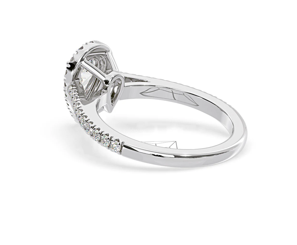 Diana Diamond Pear Halo Engagement Ring 18KW Gold 1ct G/VS2 - Image 118