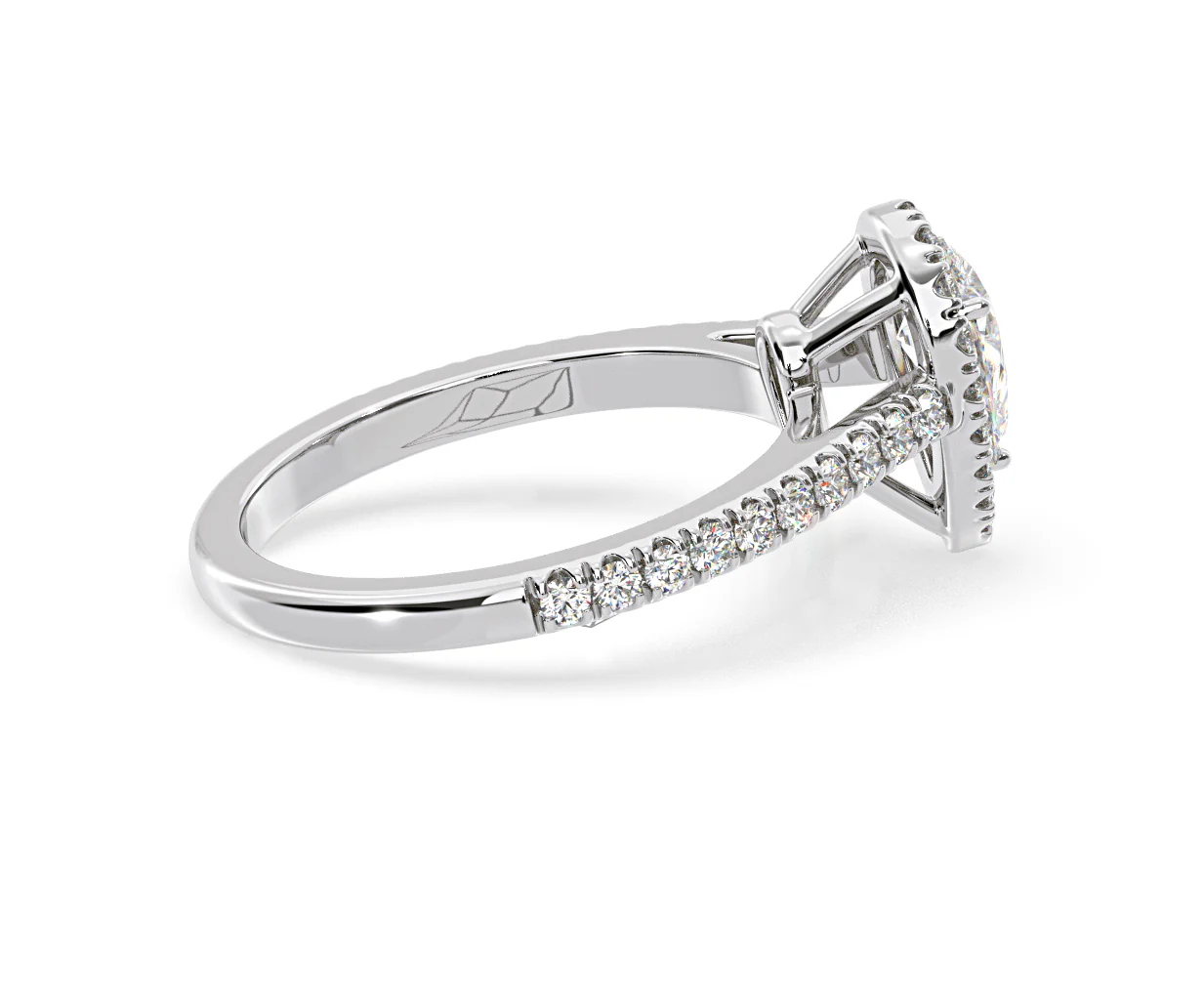 Diana Diamond Pear Halo Engagement Ring 18KW Gold 1ct G/VS2 - Image 145