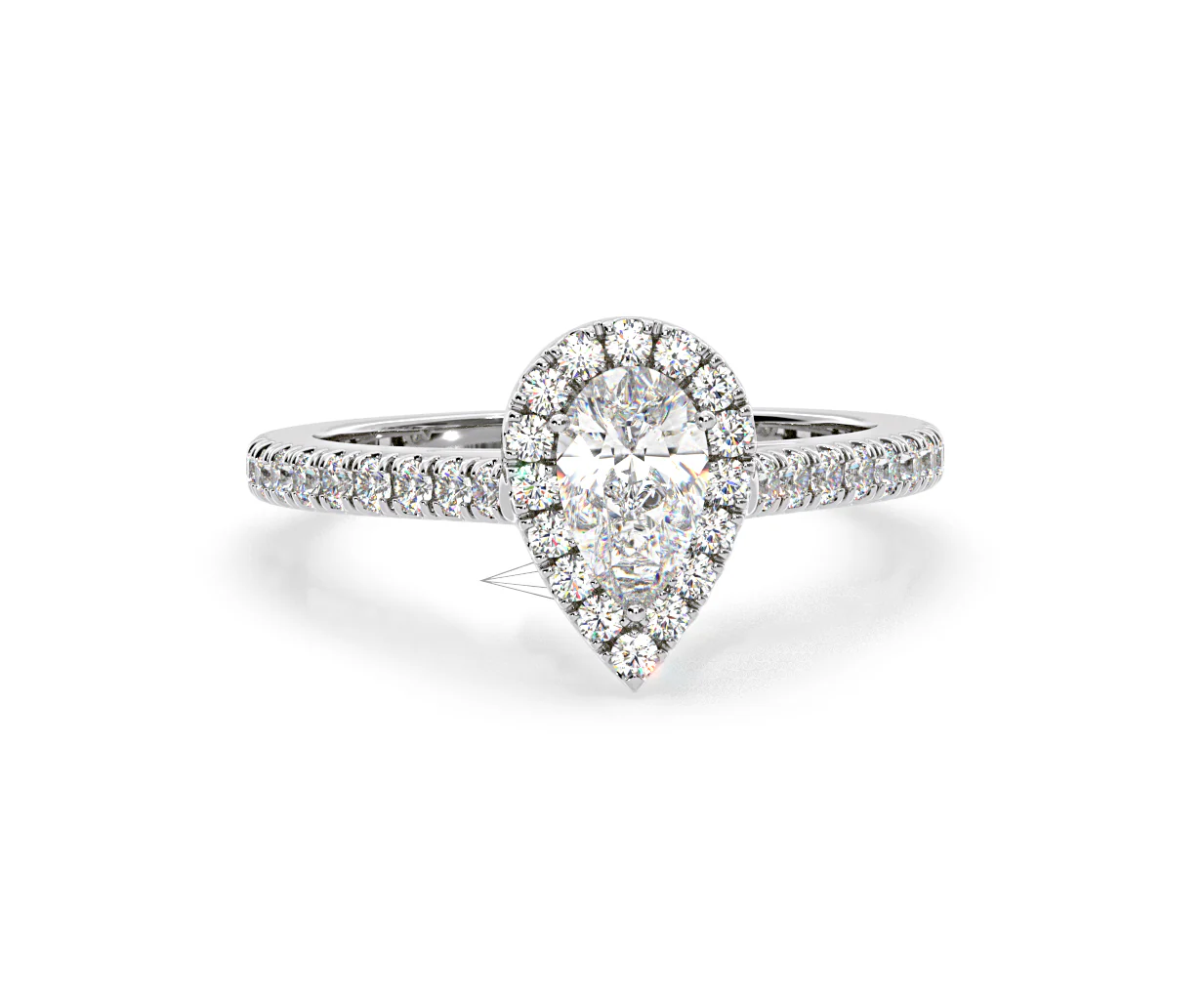 Diana Diamond Pear Halo Engagement Ring 18KW Gold 1ct G/VS2 - Image 167