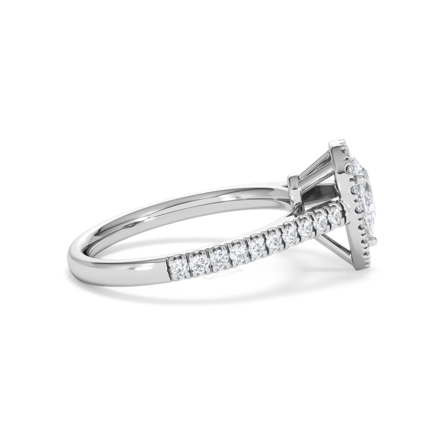Diana Diamond Pear Halo Engagement Ring 18KW Gold 1ct G/VS2 - Image 29