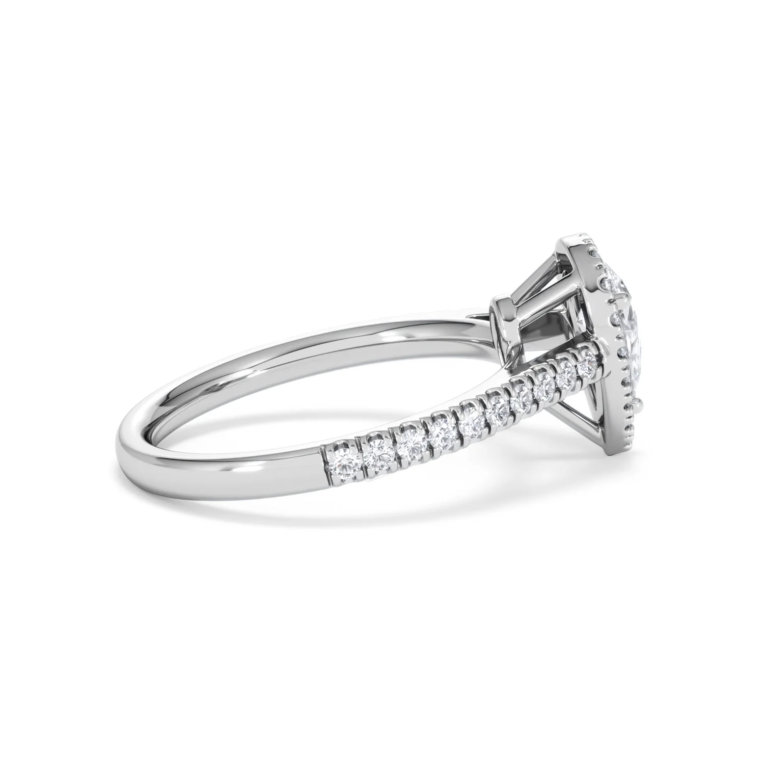 Diana Diamond Pear Halo Engagement Ring 18KW Gold 1ct G/VS2 - Image 31