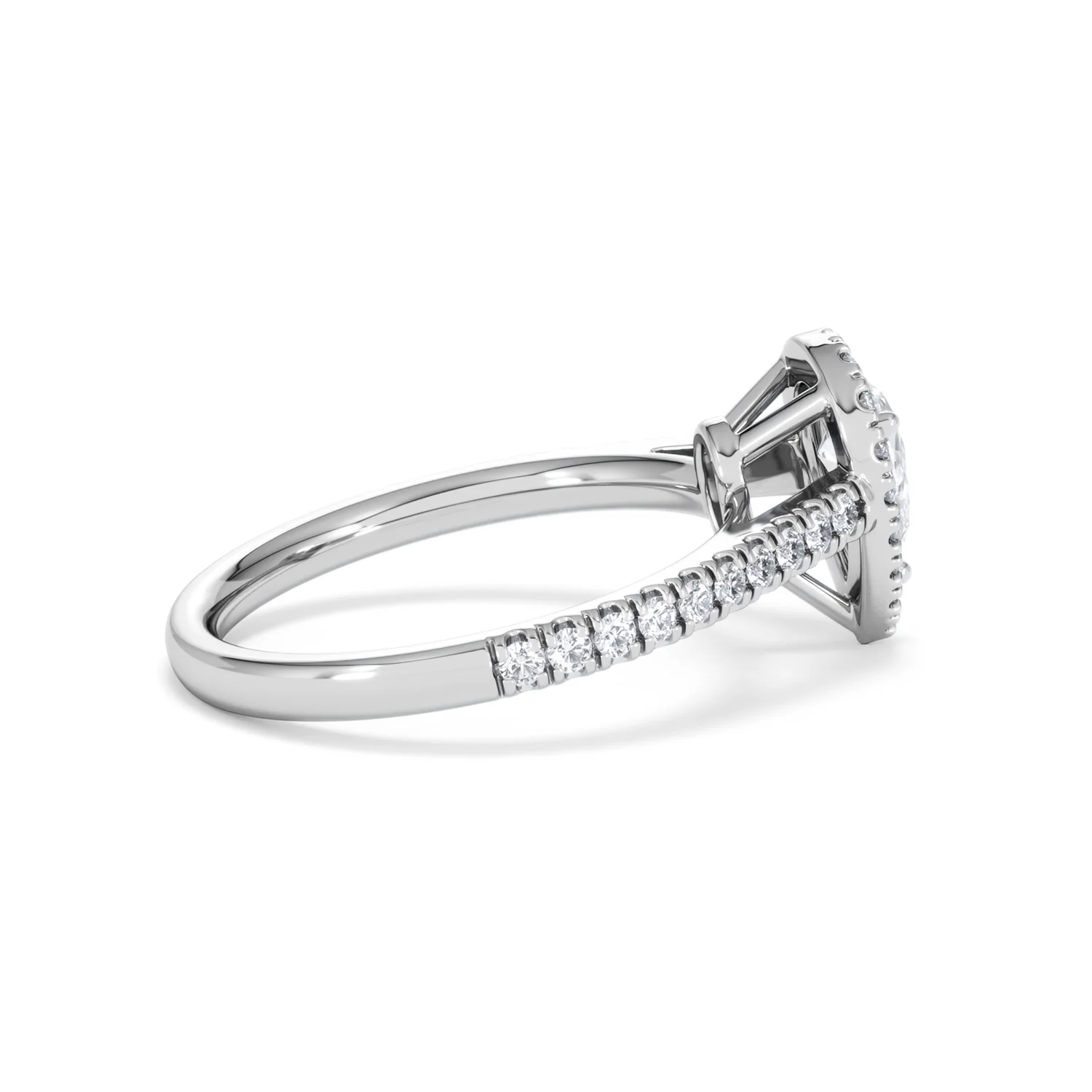 Diana Diamond Pear Halo Engagement Ring 18KW Gold 1ct G/VS2 - Image 32