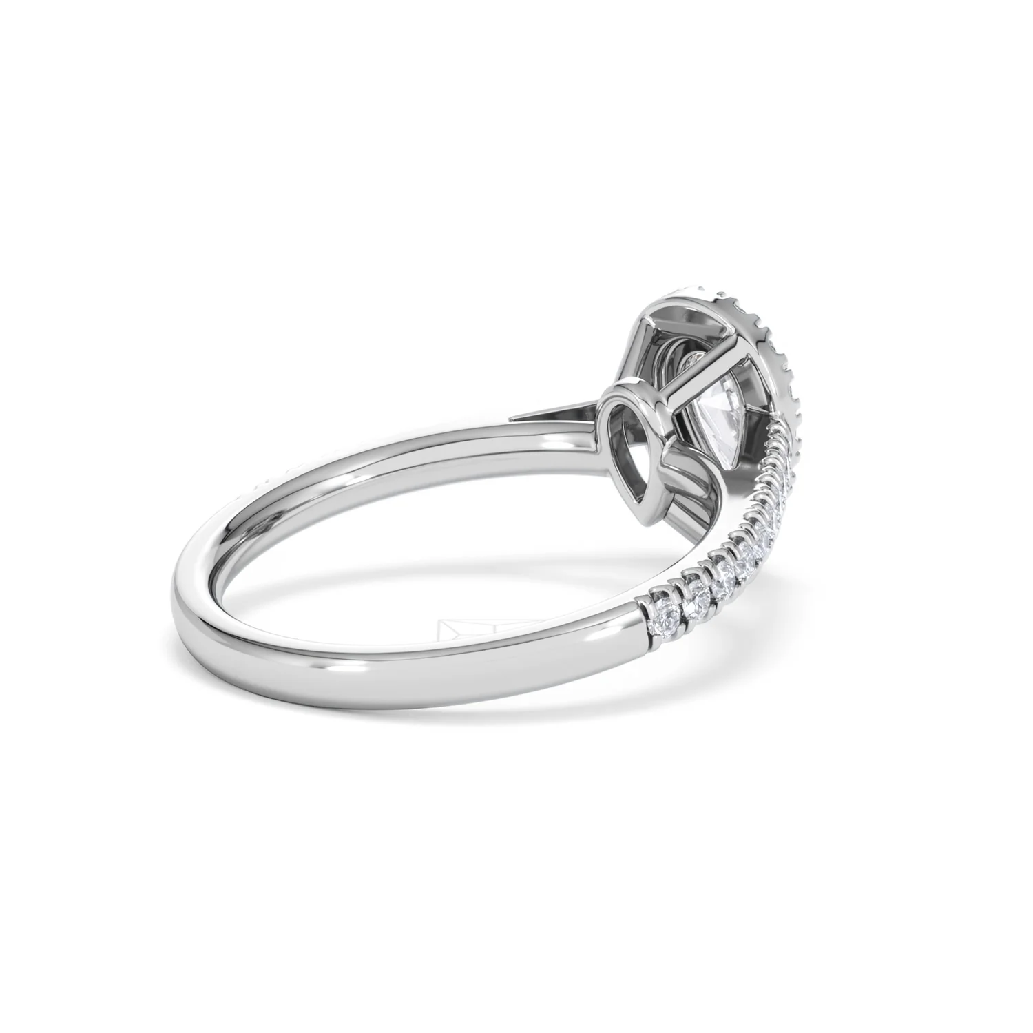 Diana Diamond Pear Halo Engagement Ring 18KW Gold 1ct G/VS2 - Image 39