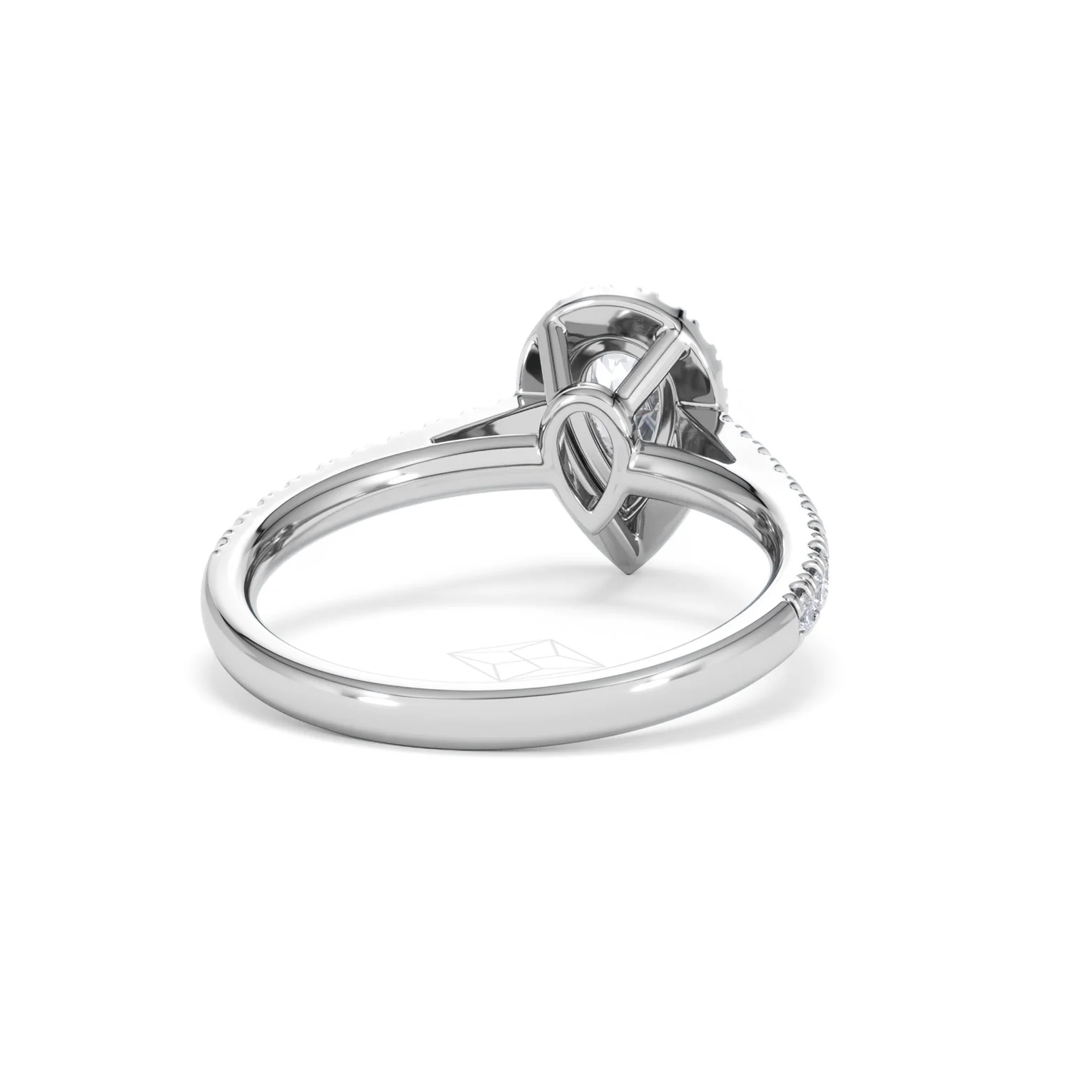 Diana Diamond Pear Halo Engagement Ring 18KW Gold 1ct G/VS2 - Image 45