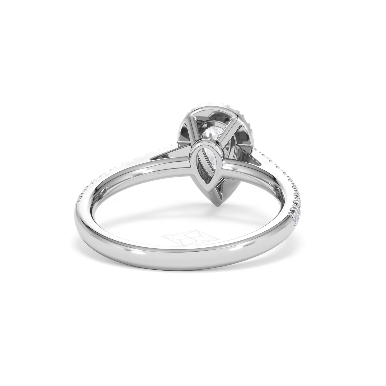 Diana Diamond Pear Halo Engagement Ring 18KW Gold 1ct G/VS2 - Image 46