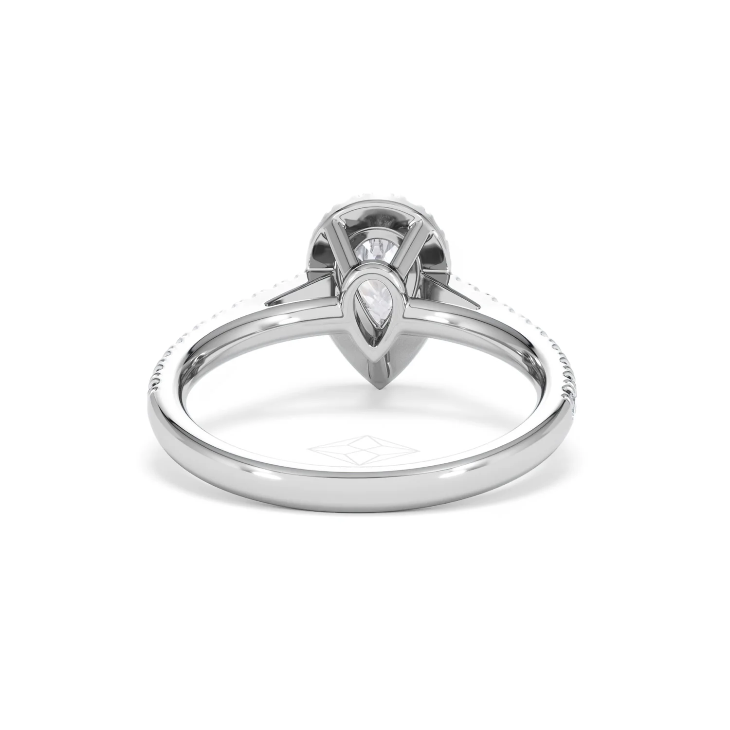 Diana Diamond Pear Halo Engagement Ring 18KW Gold 1ct G/VS2 - Image 48