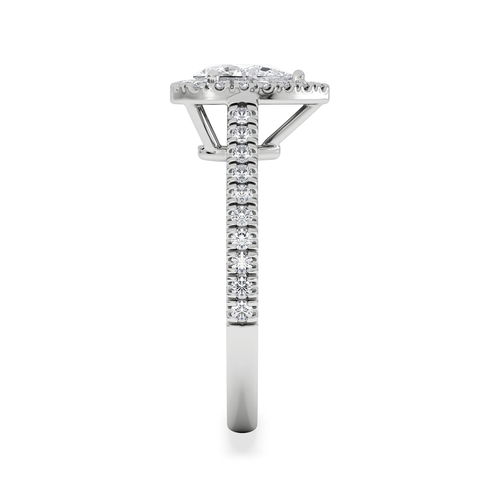 Diana Diamond Pear Halo Engagement Ring 18KW Gold 1ct G/VS2 - Image 5
