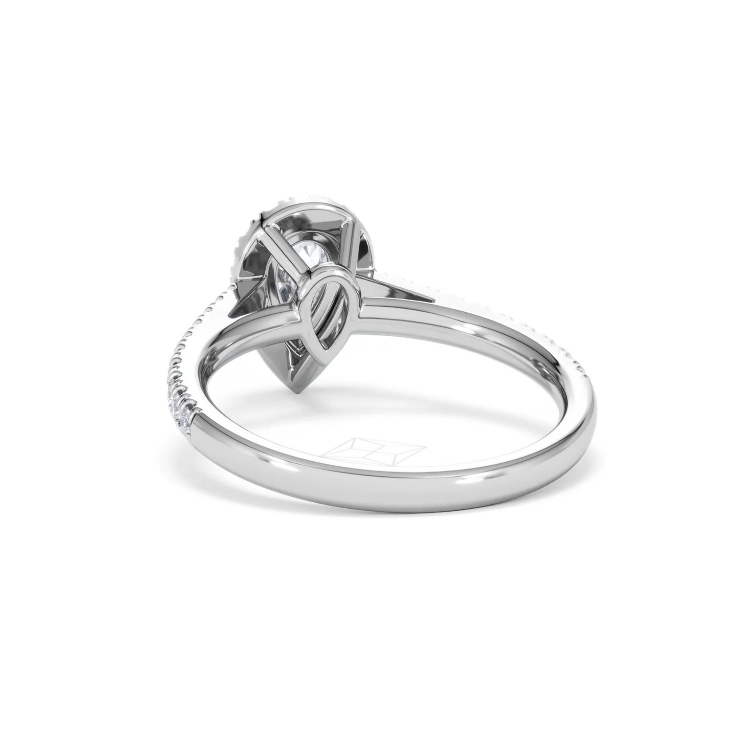 Diana Diamond Pear Halo Engagement Ring 18KW Gold 1ct G/VS2 - Image 53