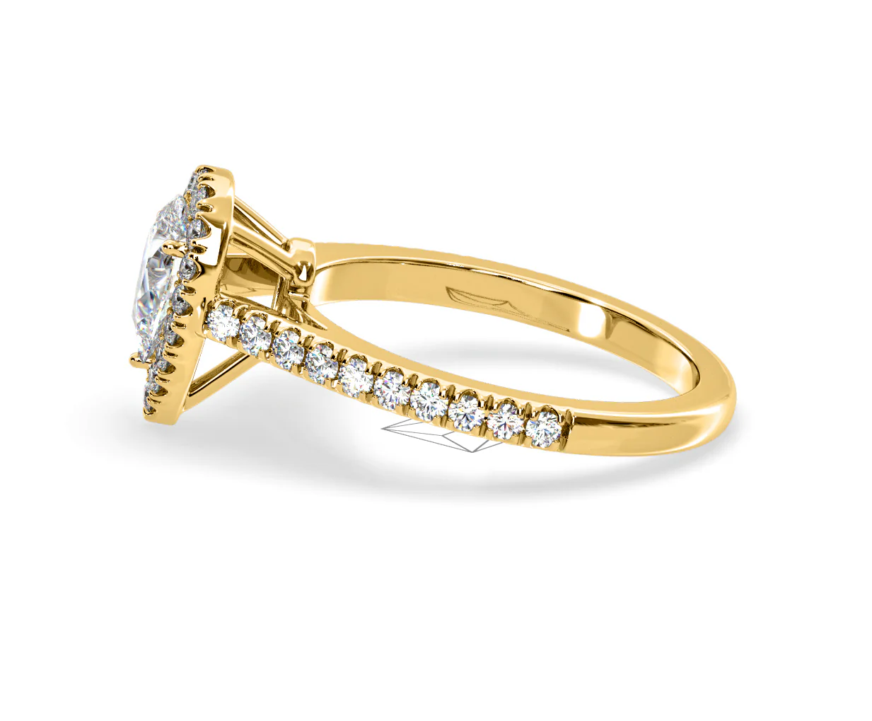 Diana GIA Diamond Pear Halo Engagement Ring in 18K Gold 1.35ct G/SI2 - Image 107