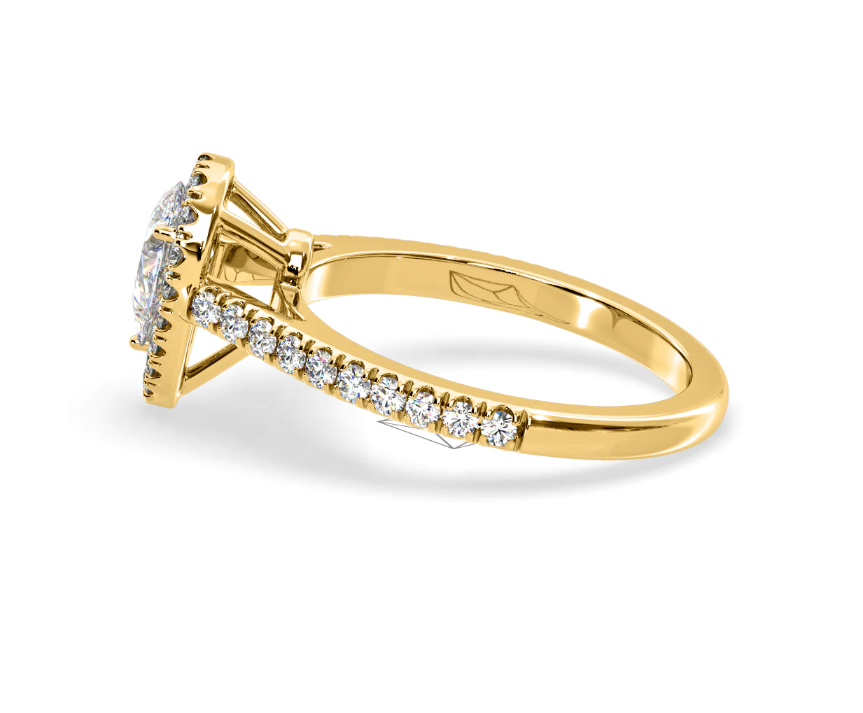 Diana GIA Diamond Pear Halo Engagement Ring in 18K Gold 1.35ct G/SI2 - Image 109