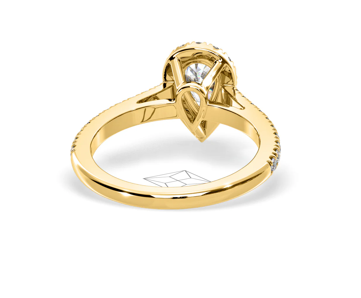 Diana GIA Diamond Pear Halo Engagement Ring in 18K Gold 1.35ct G/SI2 - Image 130