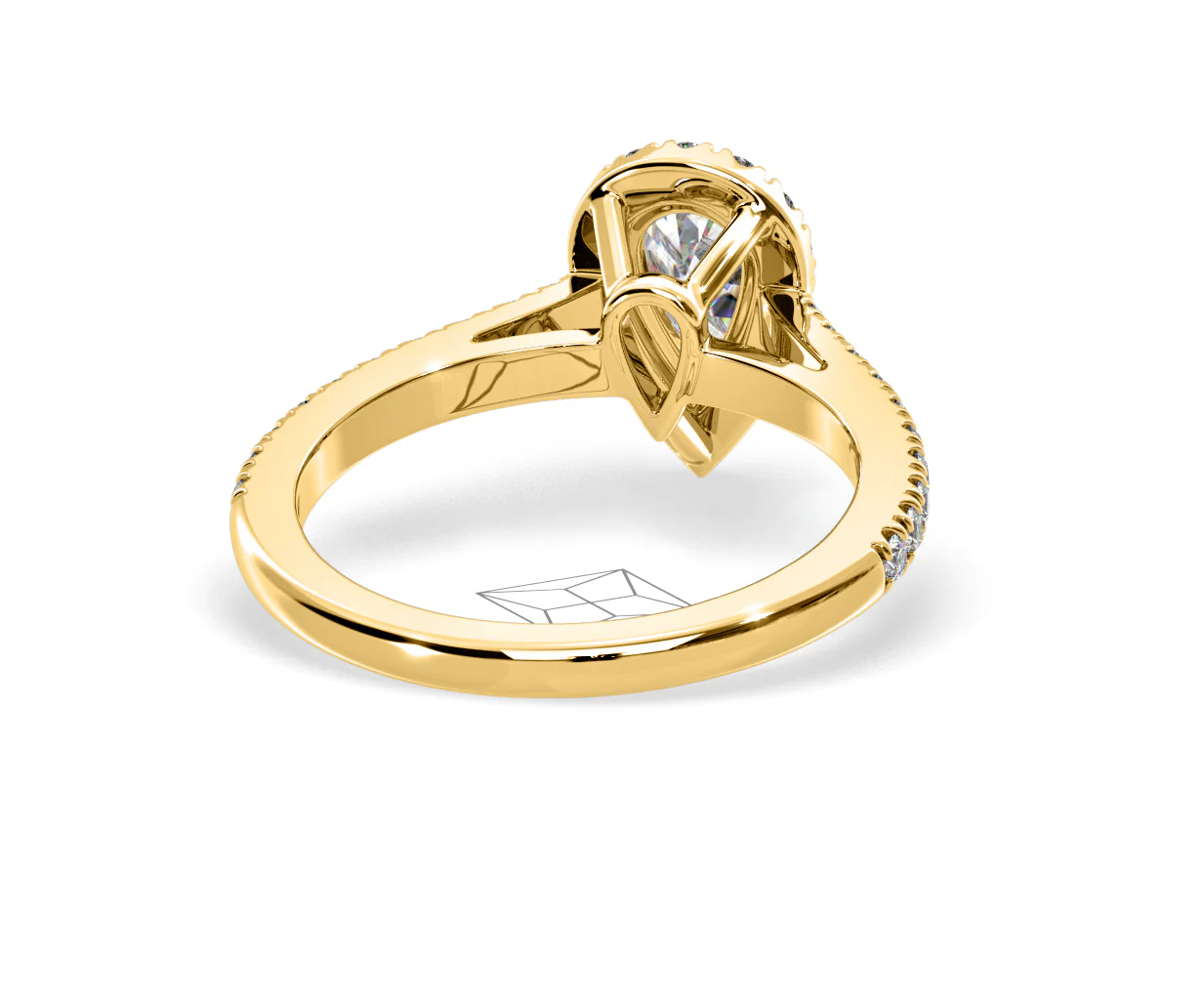 Diana GIA Diamond Pear Halo Engagement Ring in 18K Gold 1.35ct G/SI2 - Image 131