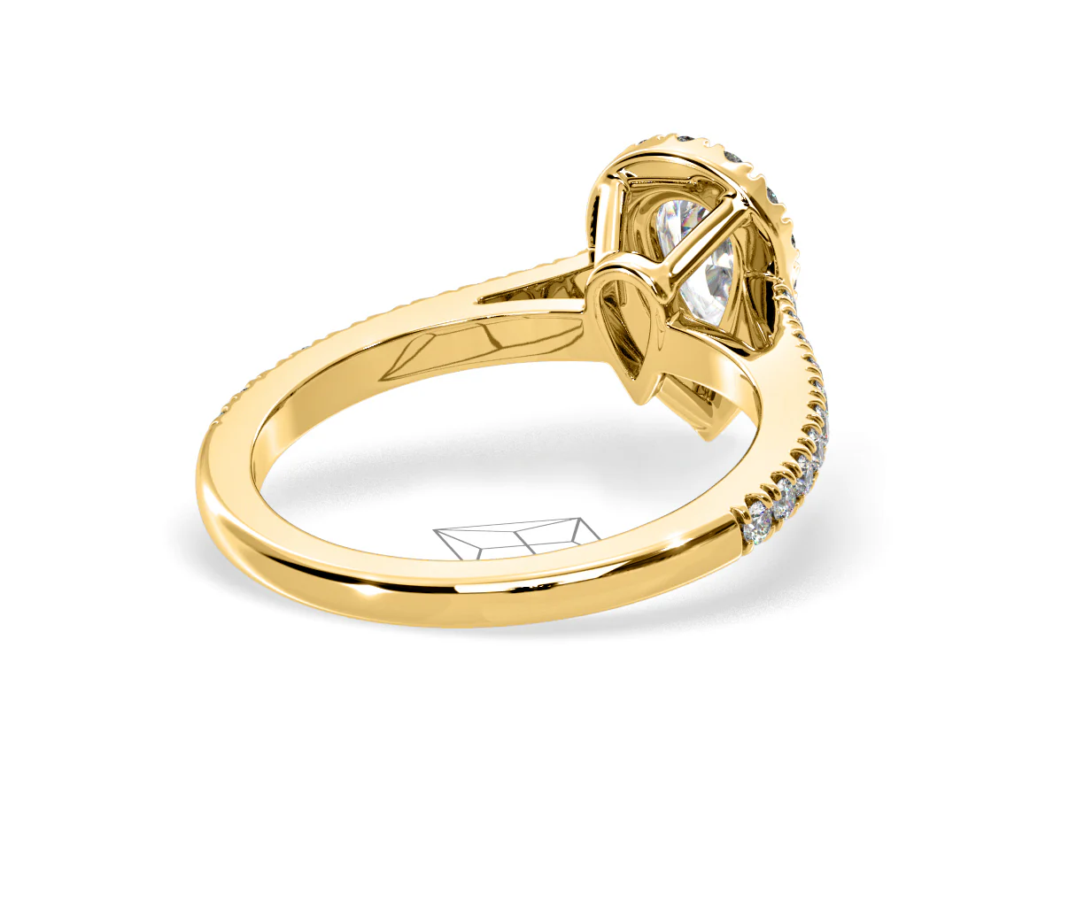 Diana GIA Diamond Pear Halo Engagement Ring in 18K Gold 1.35ct G/SI2 - Image 134