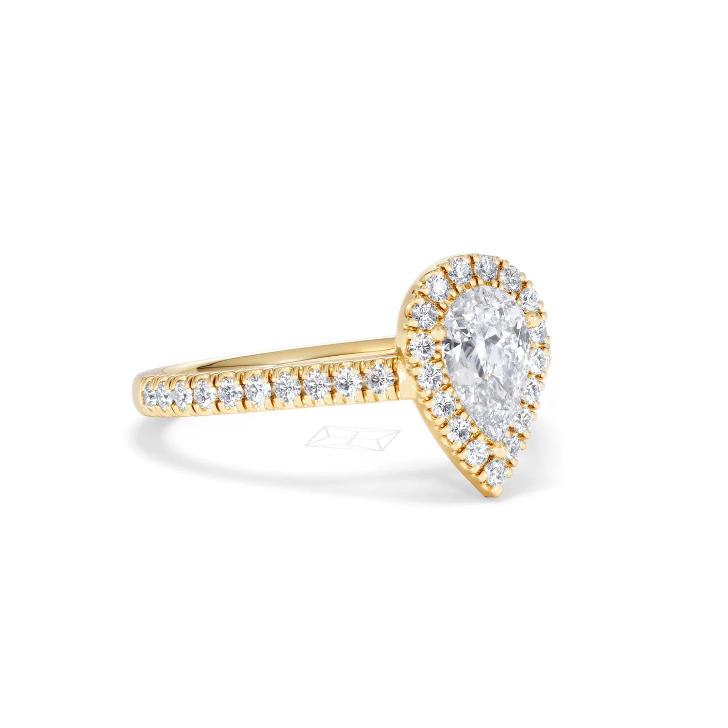 Diana GIA Diamond Pear Halo Engagement Ring in 18K Gold 1.35ct G/SI2 - Image 15