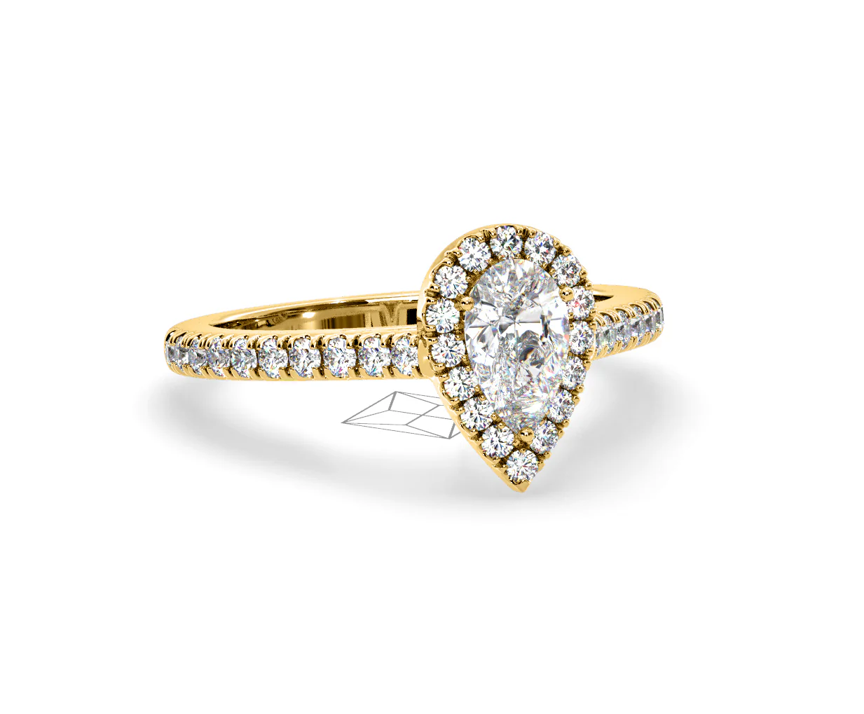 Diana GIA Diamond Pear Halo Engagement Ring in 18K Gold 1.35ct G/SI2 - Image 163