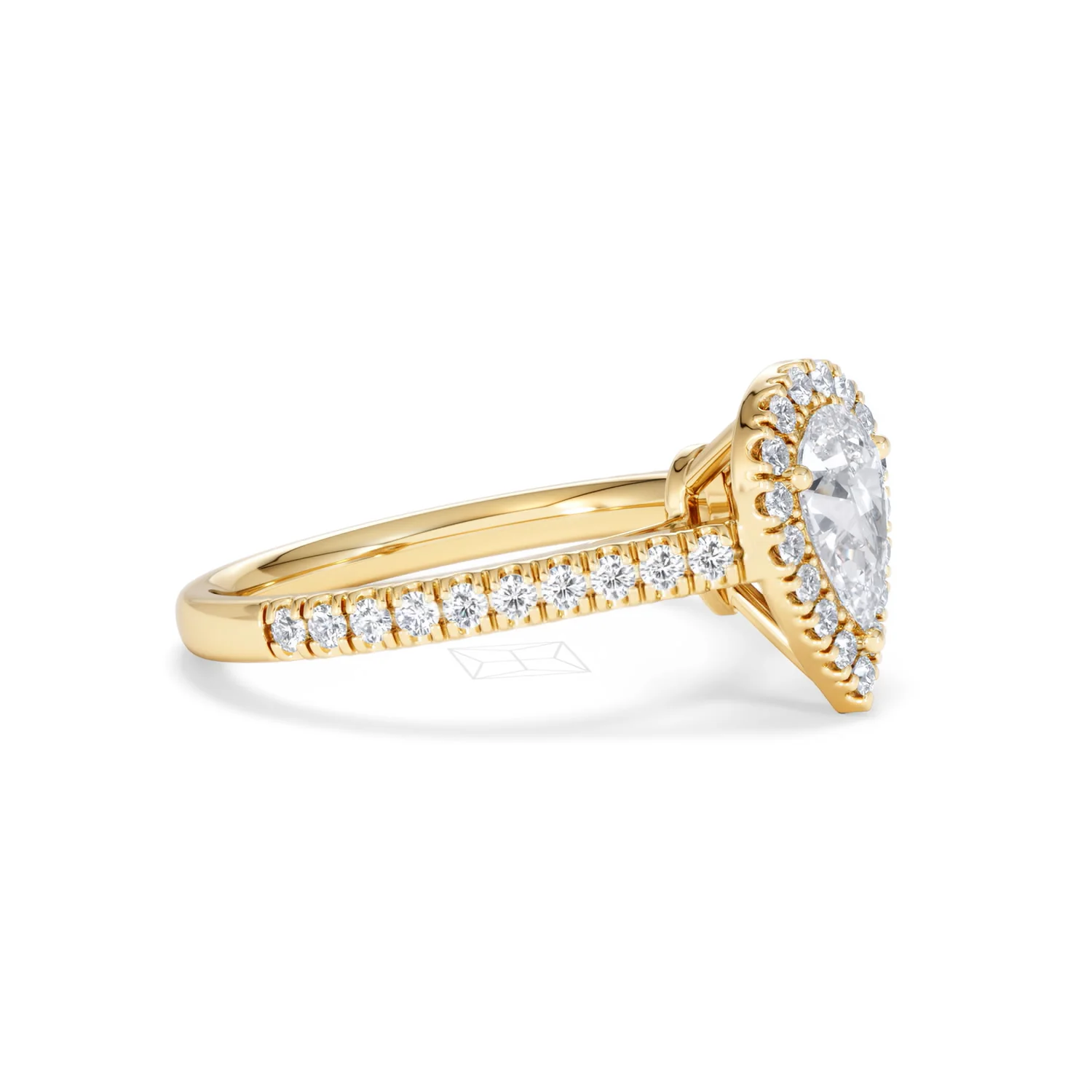 Diana GIA Diamond Pear Halo Engagement Ring in 18K Gold 1.35ct G/SI2 - Image 21