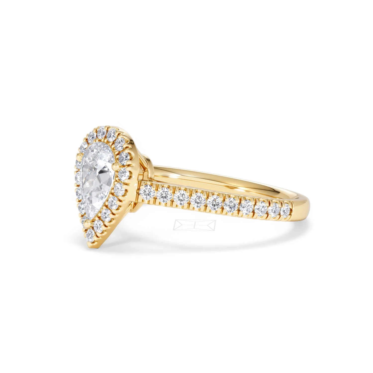 Diana GIA Diamond Pear Halo Engagement Ring in 18K Gold 1.35ct G/SI2 - Image 77