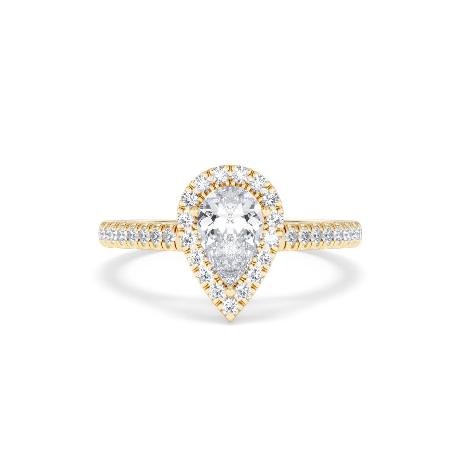 Diana GIA Diamond Pear Halo Engagement Ring in 18K Gold 1.35ct G/SI2 - Image 8