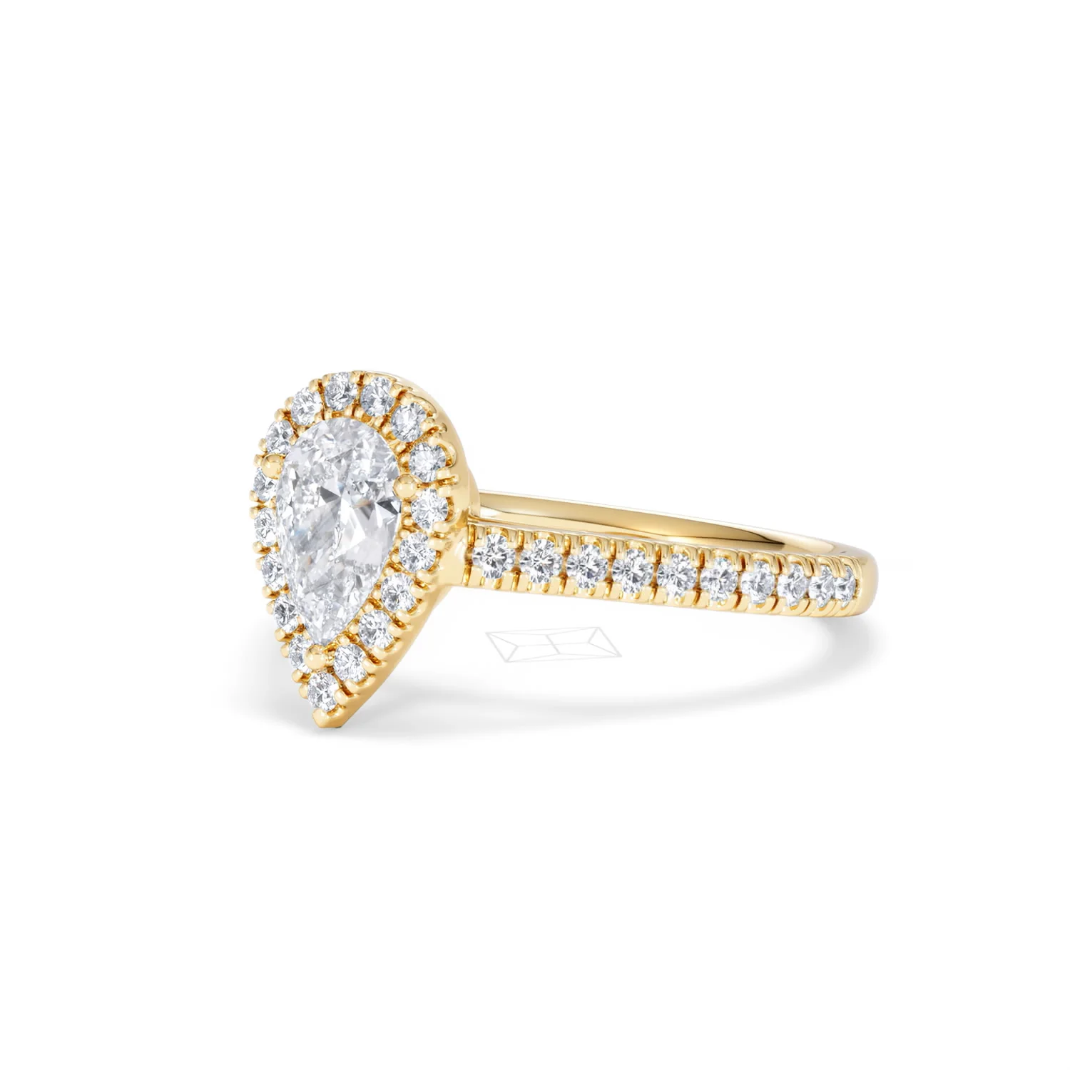 Diana GIA Diamond Pear Halo Engagement Ring in 18K Gold 1.35ct G/SI2 - Image 80
